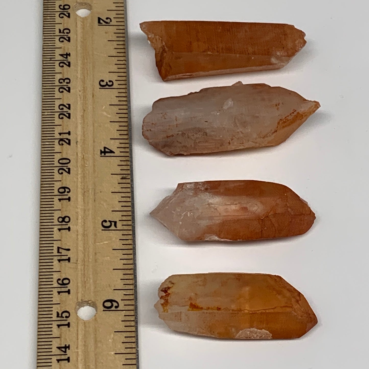 78.6g, 1.7"-2.1", 4pcs, Natural Red Quartz Crystal Terminated @Morocco, B11391