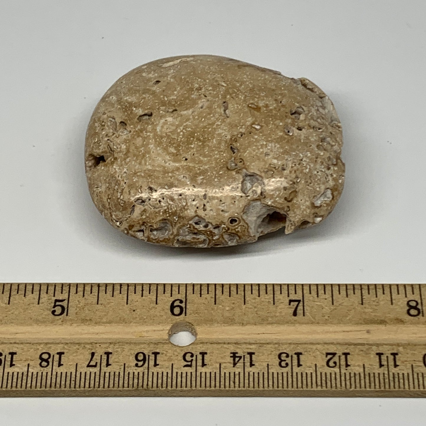 83.6g, 2.3"x2"x0.9", Chocolate Calcite Palm-Stone Reiki @Afghanistan, B14713