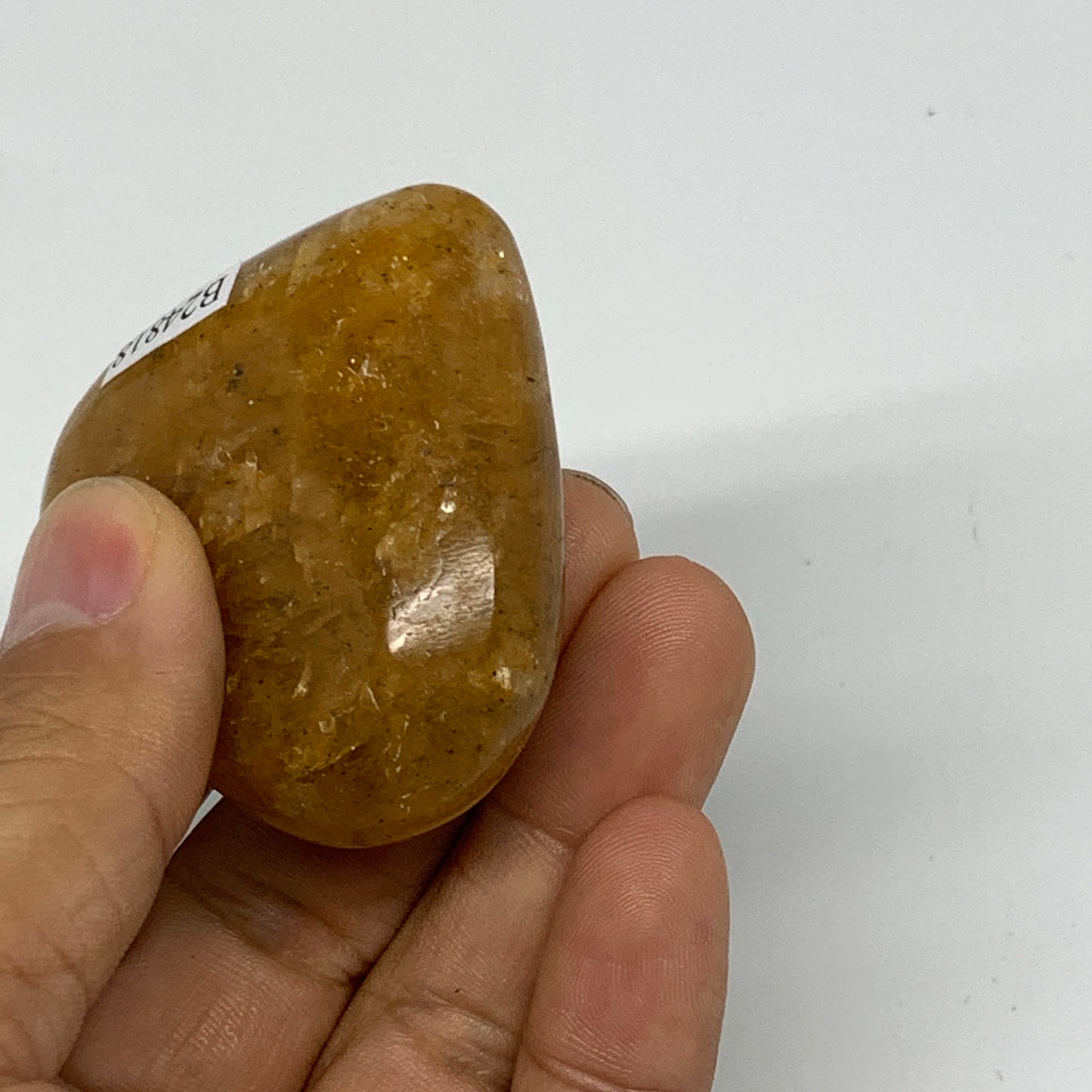 82.2g, 1.9"x2.1"x0.9", Natural Golden Quartz Heart Small Polished Crystal, B2481