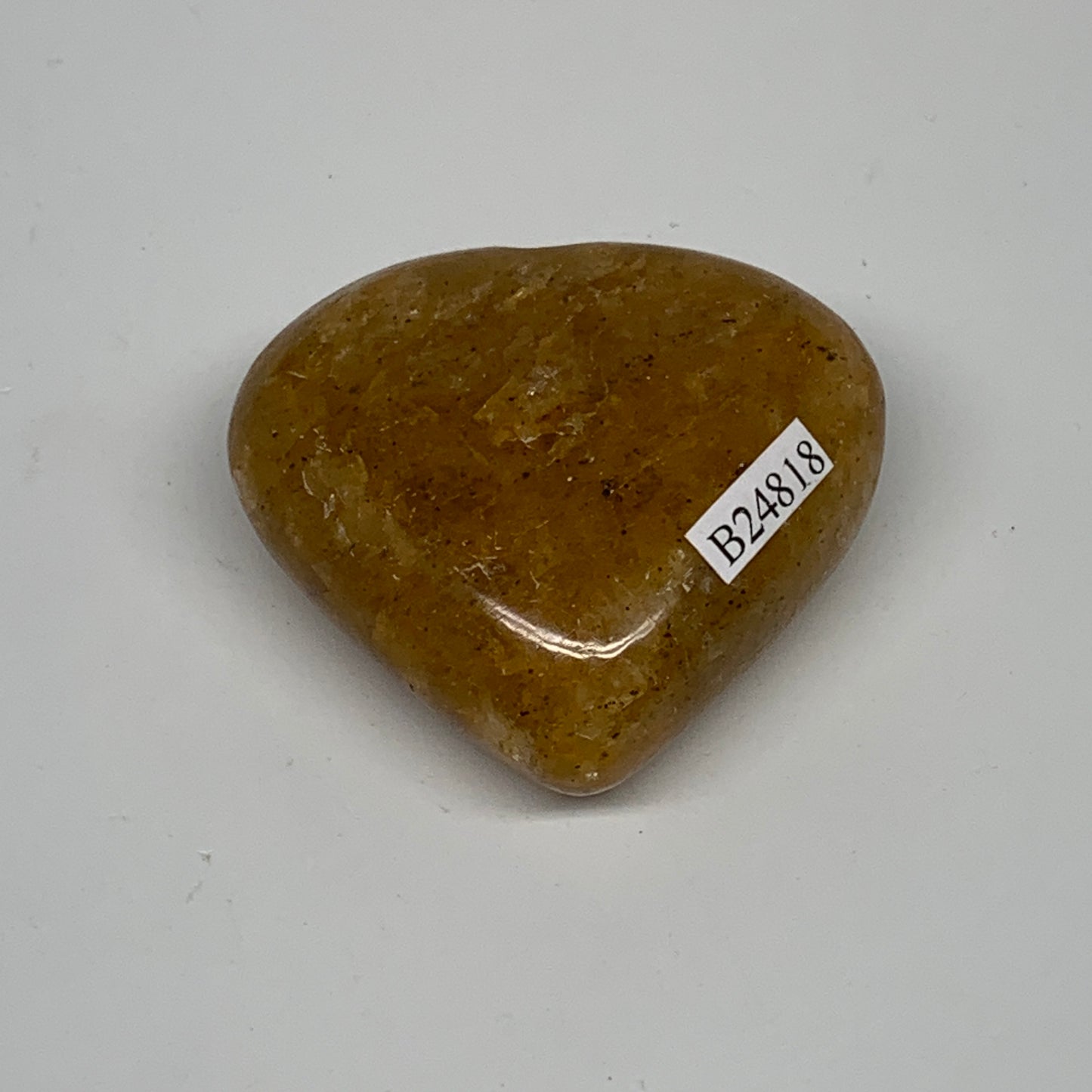 82.2g, 1.9"x2.1"x0.9", Natural Golden Quartz Heart Small Polished Crystal, B2481