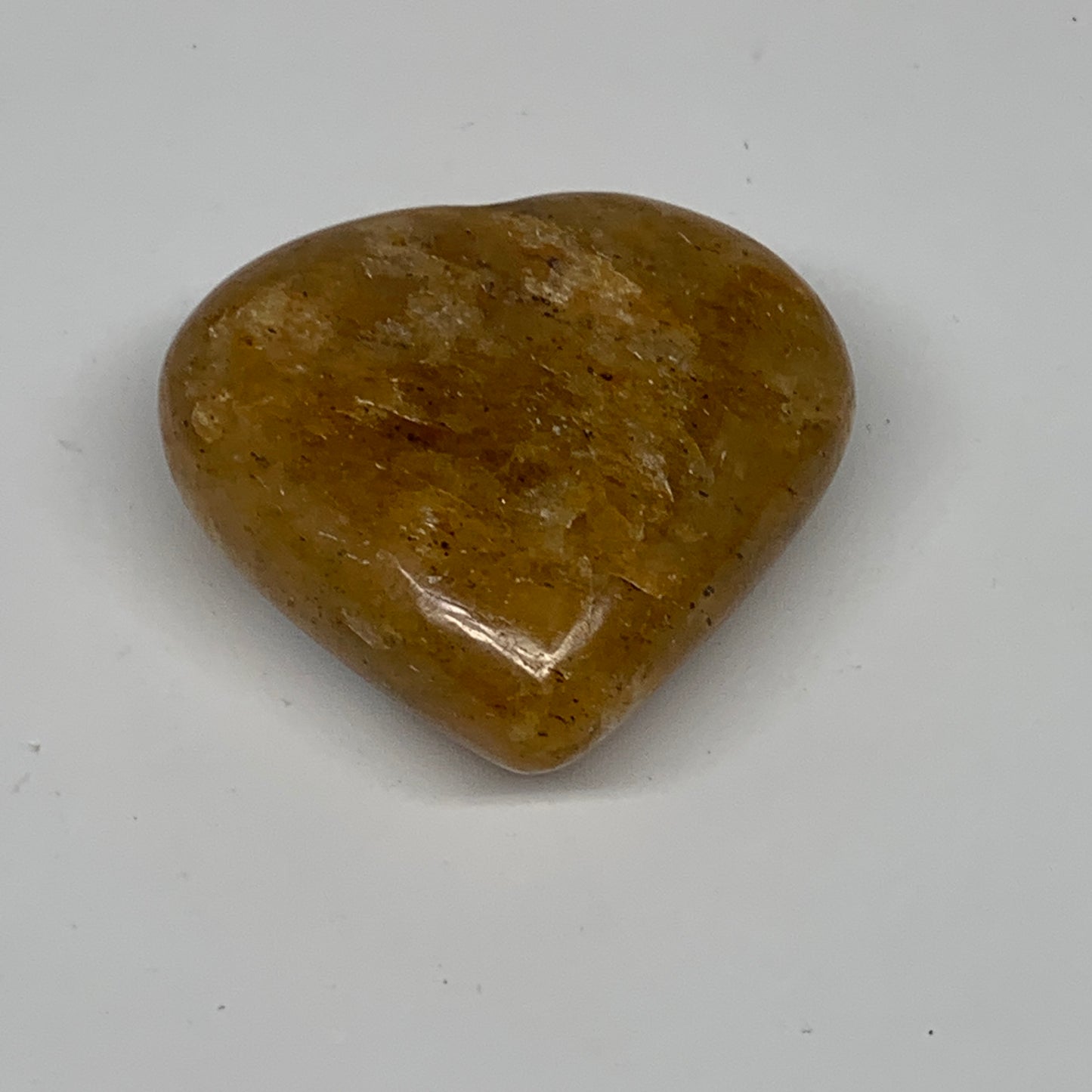 82.2g, 1.9"x2.1"x0.9", Natural Golden Quartz Heart Small Polished Crystal, B2481