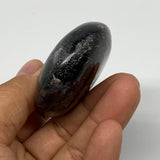 108.6g, 2.4"x1.9"x0.8", Indigo Gabro (Merlinite) Palm-Stone @Madagascar, B17885
