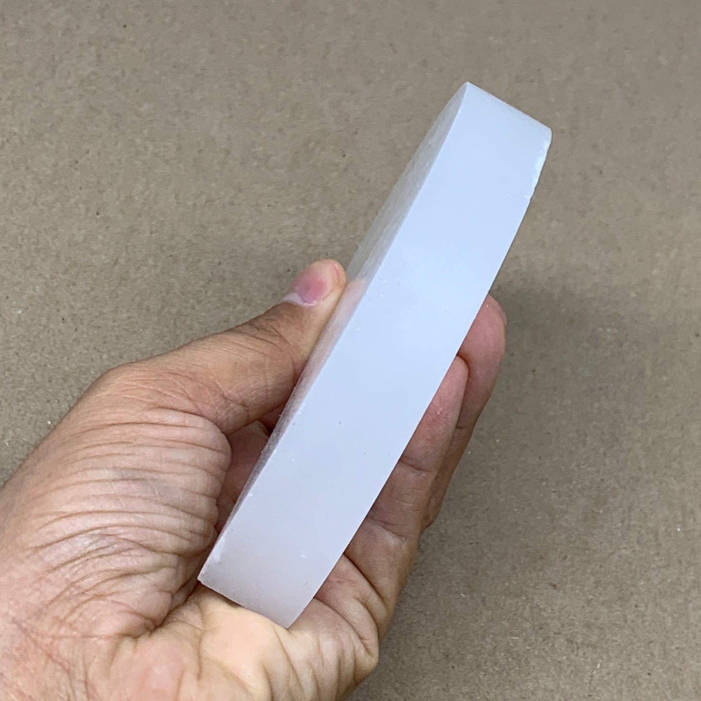 327g, 4.7"x3.5"x0.8",Selenite Crescent Moon Crystal (Satin Spar) @Morocco,B12977