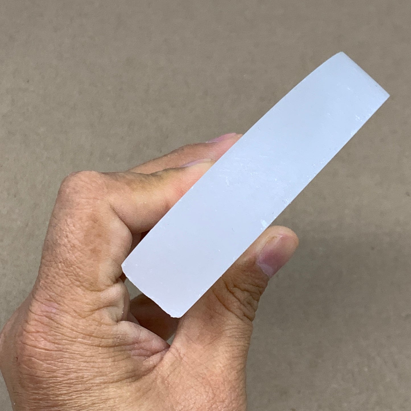 327g, 4.7"x3.5"x0.8",Selenite Crescent Moon Crystal (Satin Spar) @Morocco,B12977