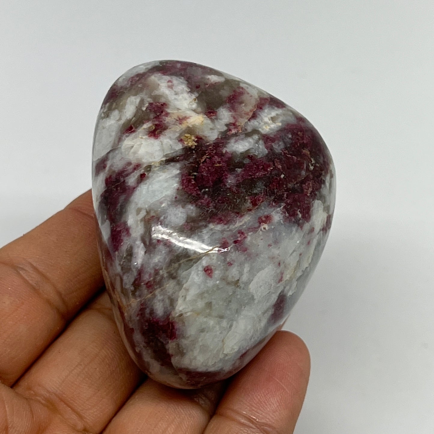 147g,2.4"x1.9"x1.5" Tourmaline Rubellite Palm-Stone Reiki @Madagascar,B21025