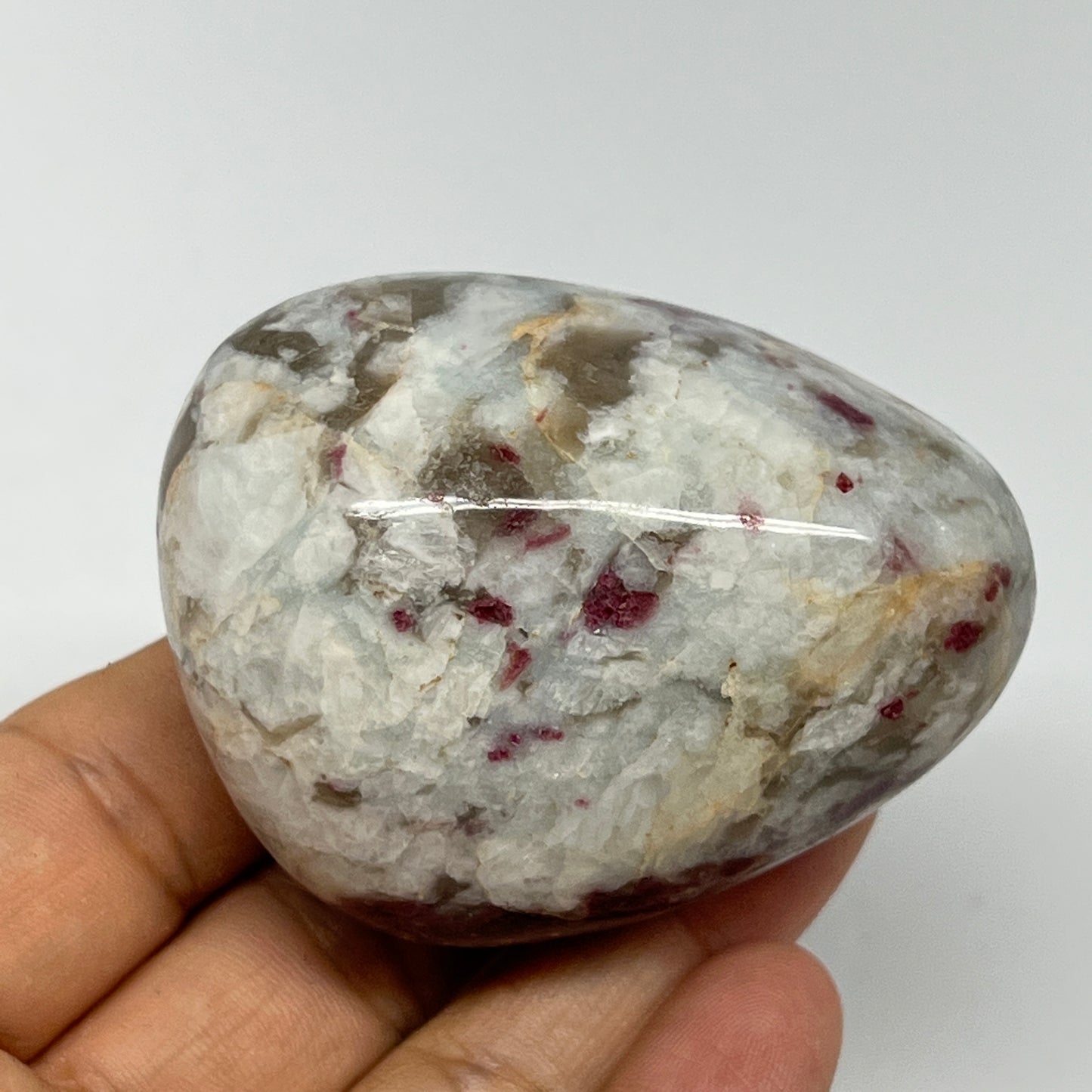 147g,2.4"x1.9"x1.5" Tourmaline Rubellite Palm-Stone Reiki @Madagascar,B21025
