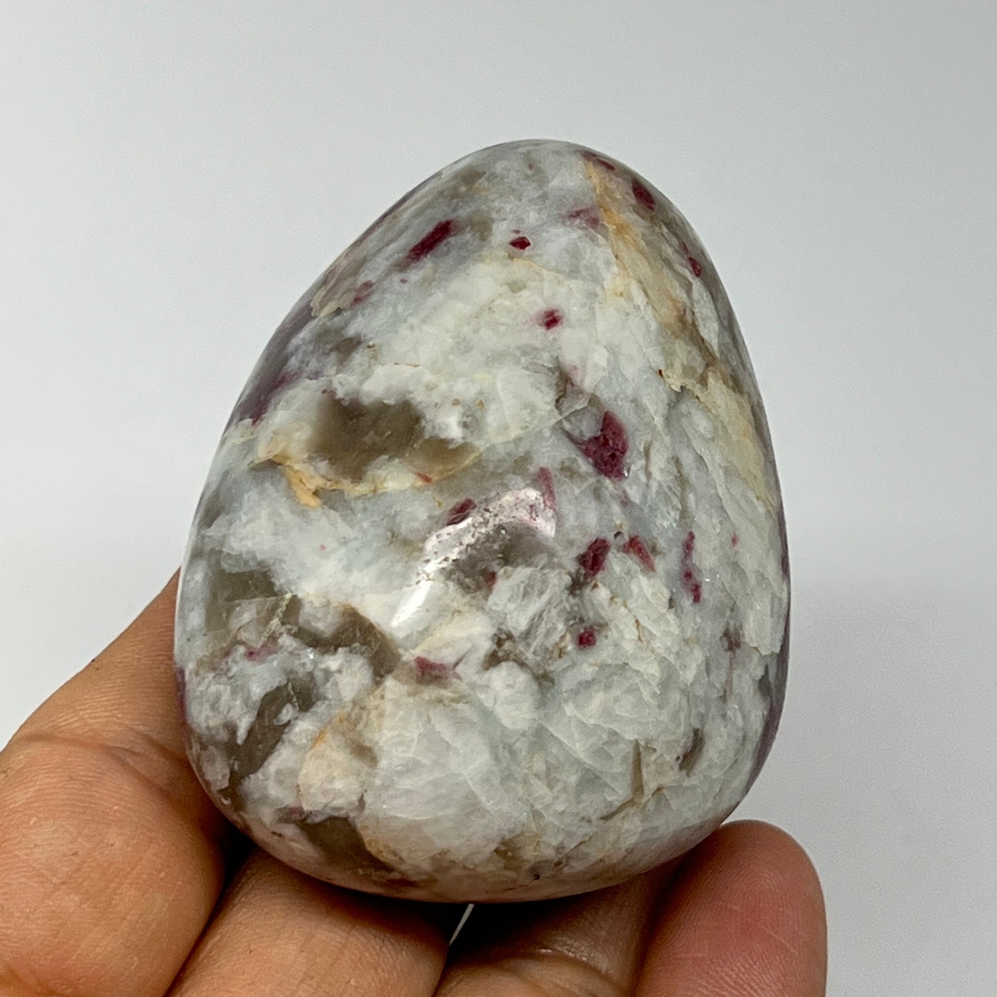 147g,2.4"x1.9"x1.5" Tourmaline Rubellite Palm-Stone Reiki @Madagascar,B21025