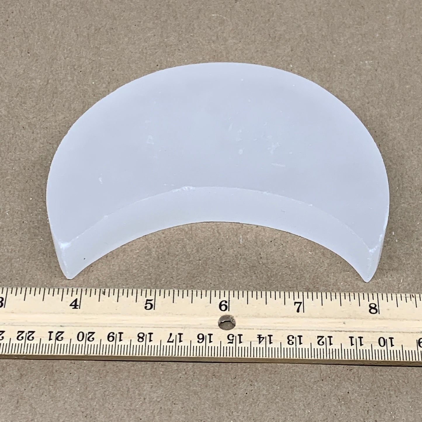 327g, 4.7"x3.5"x0.8",Selenite Crescent Moon Crystal (Satin Spar) @Morocco,B12977