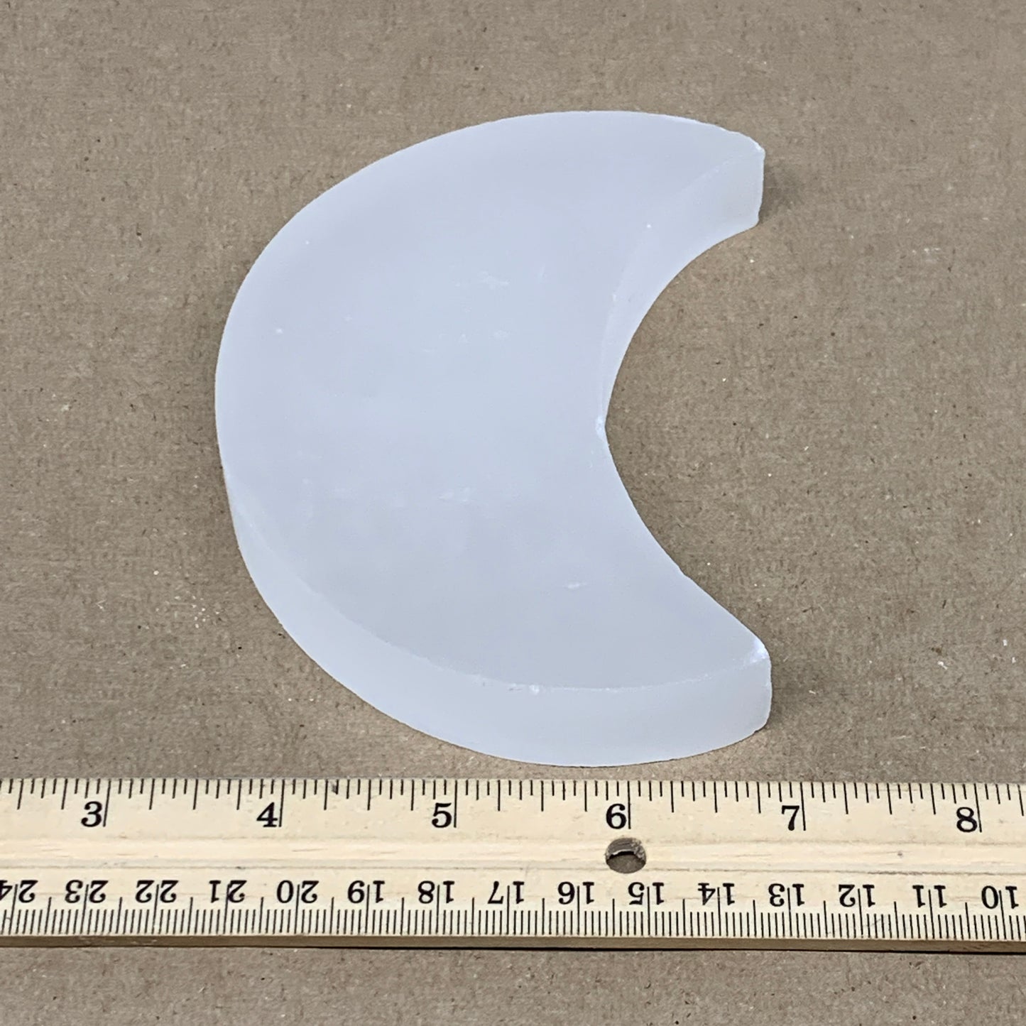 327g, 4.7"x3.5"x0.8",Selenite Crescent Moon Crystal (Satin Spar) @Morocco,B12977