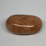 82.2g,2.4"x1.4"x1", Peach Moonstone Palm-Stone Polished Reiki Crystal, B15537