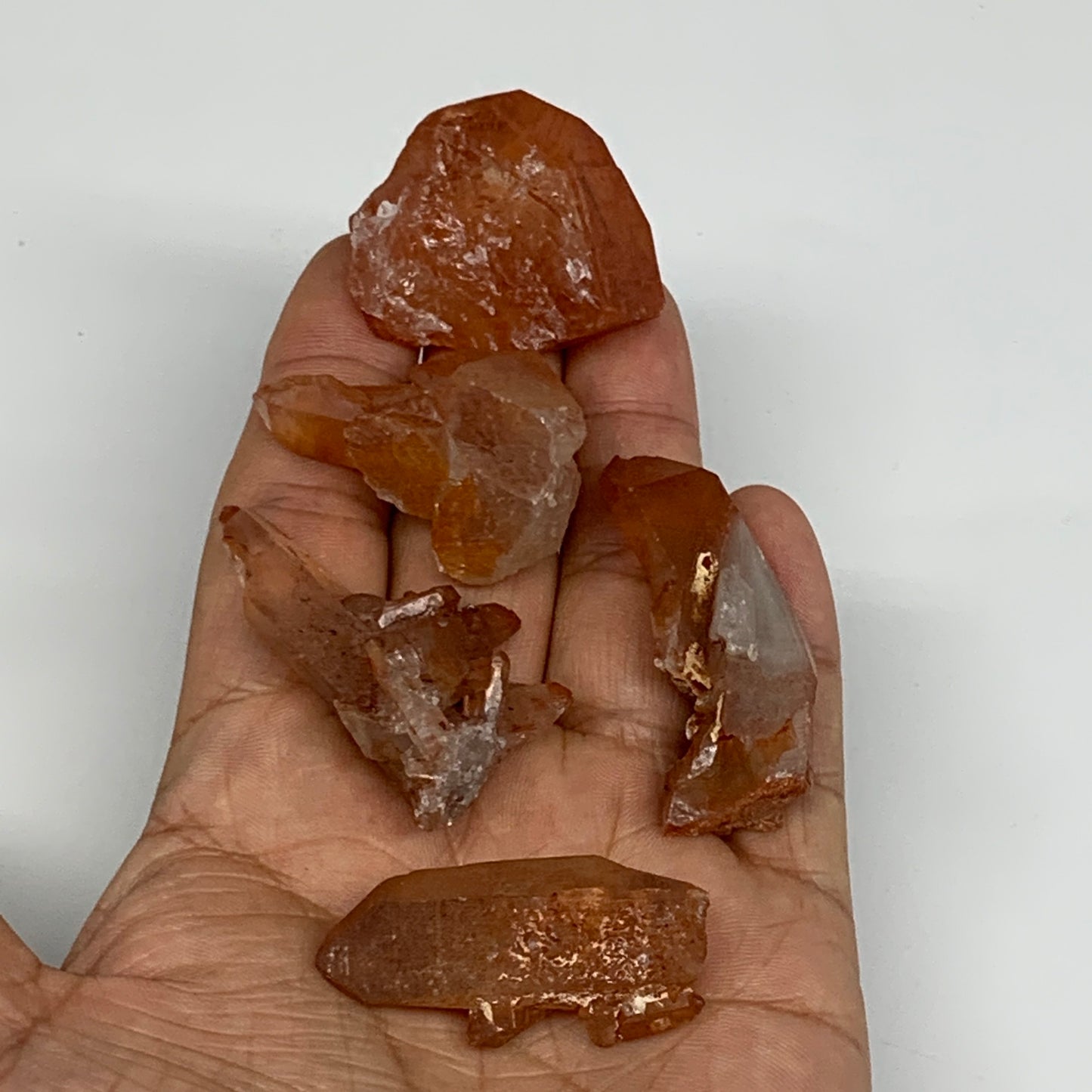 74.4g, 1.5"-1.7", 5pcs, Natural Red Quartz Crystal Terminated @Morocco, B11403