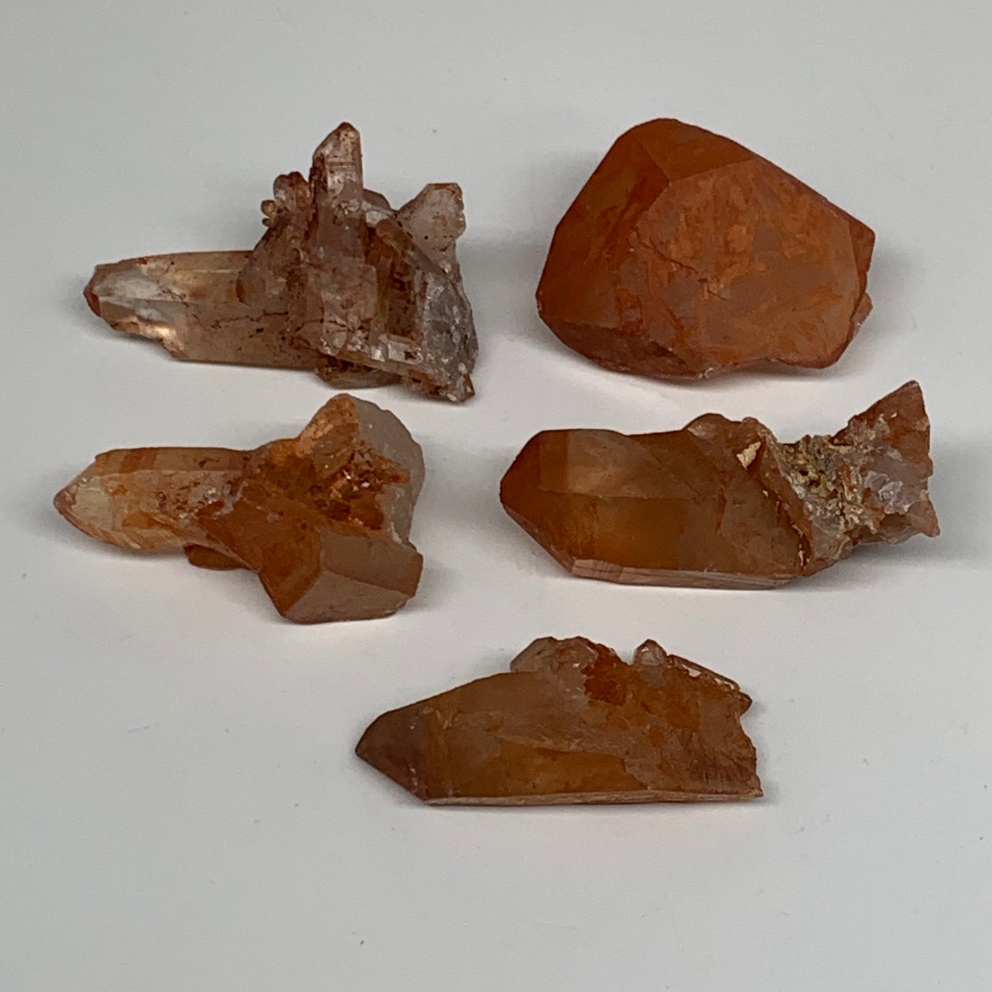 74.4g, 1.5"-1.7", 5pcs, Natural Red Quartz Crystal Terminated @Morocco, B11403