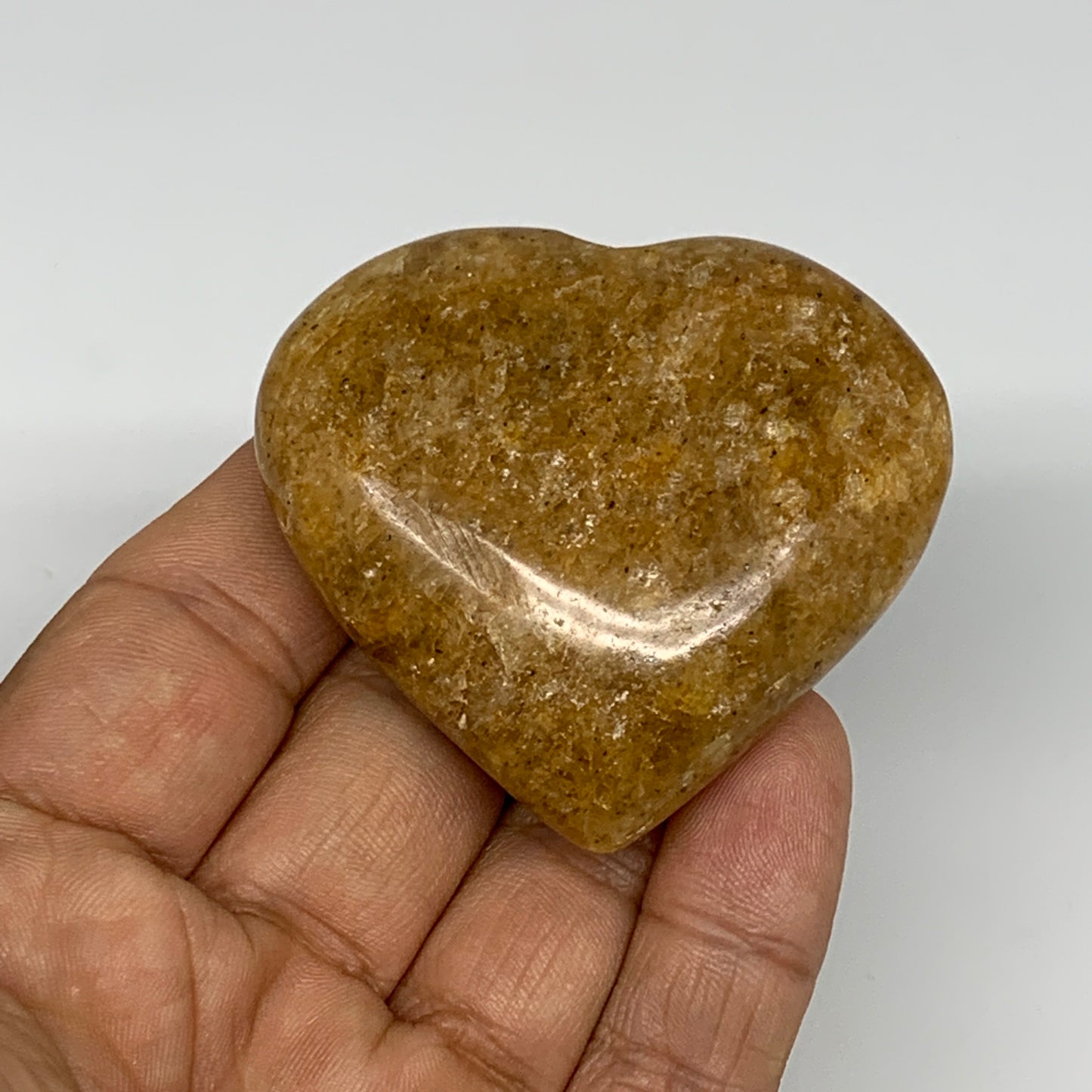 80.2g, 2"x2.2"x0.8", Natural Golden Quartz Heart Small Polished Crystal, B24822