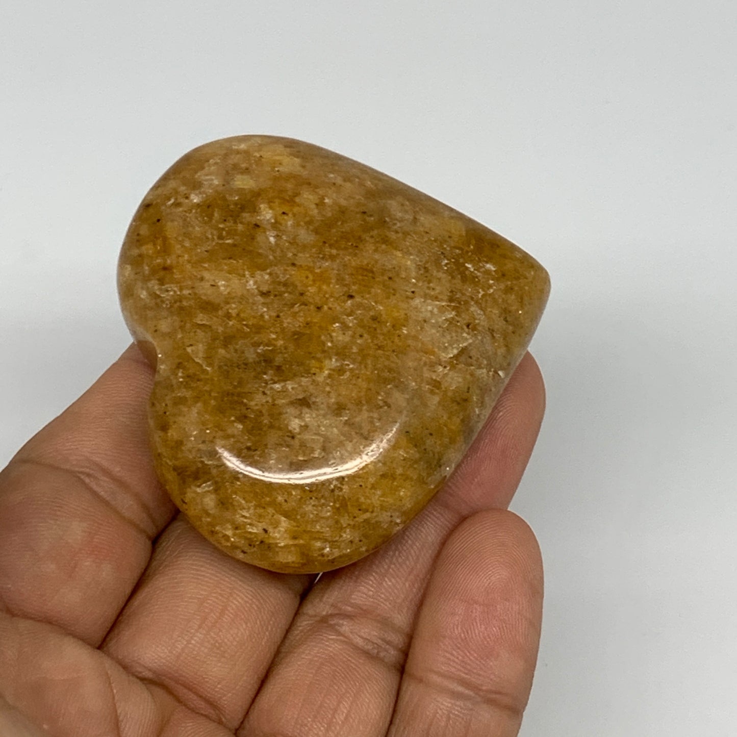 80.2g, 2"x2.2"x0.8", Natural Golden Quartz Heart Small Polished Crystal, B24822