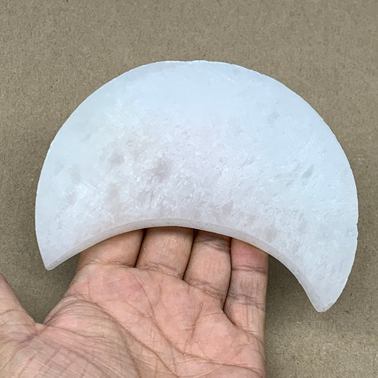 339g, 4.7"x3.5"x0.8",Selenite Crescent Moon Crystal (Satin Spar) @Morocco,B12980