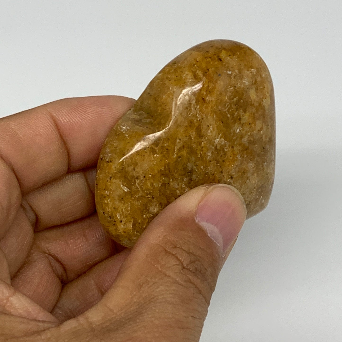 80.2g, 2"x2.2"x0.8", Natural Golden Quartz Heart Small Polished Crystal, B24822