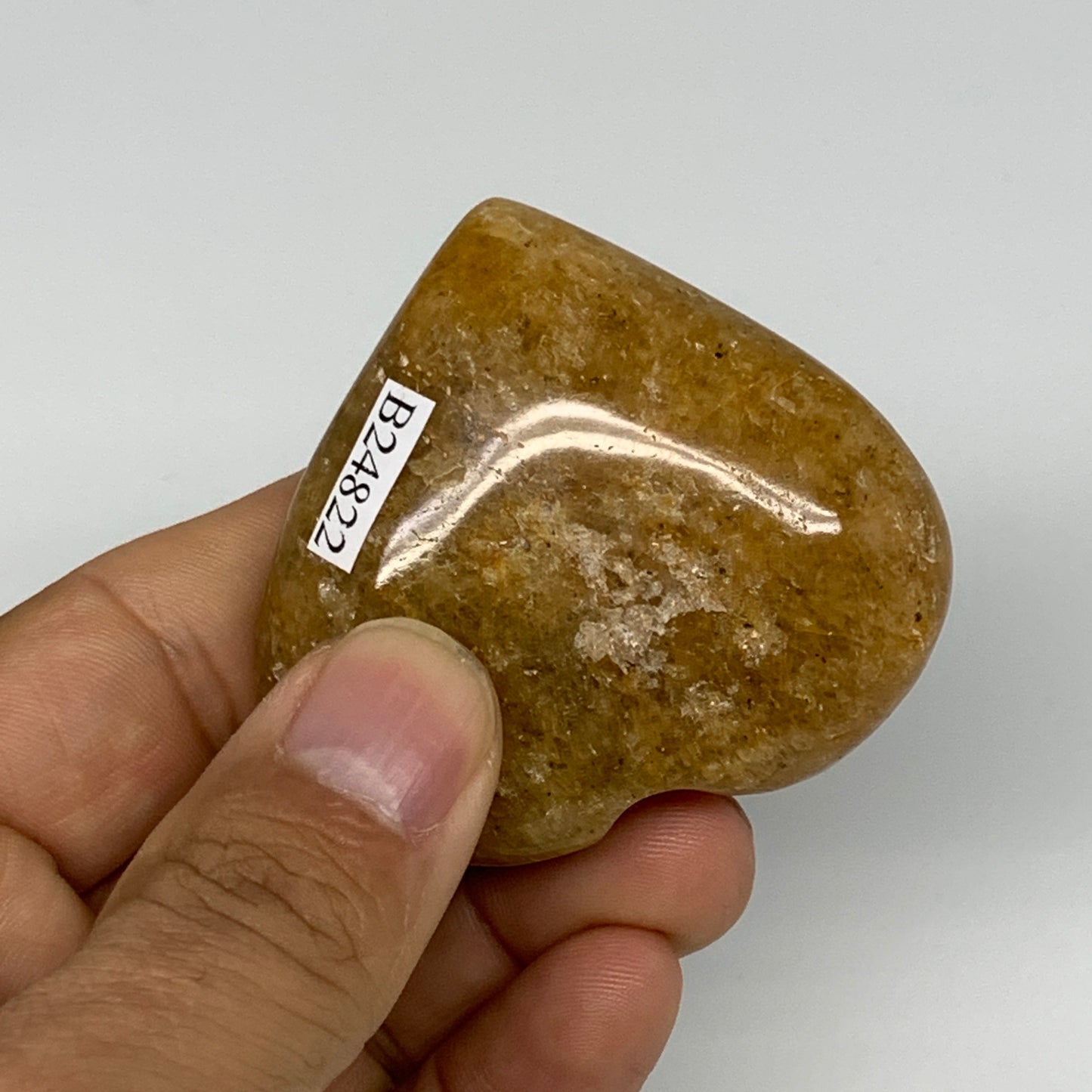 80.2g, 2"x2.2"x0.8", Natural Golden Quartz Heart Small Polished Crystal, B24822