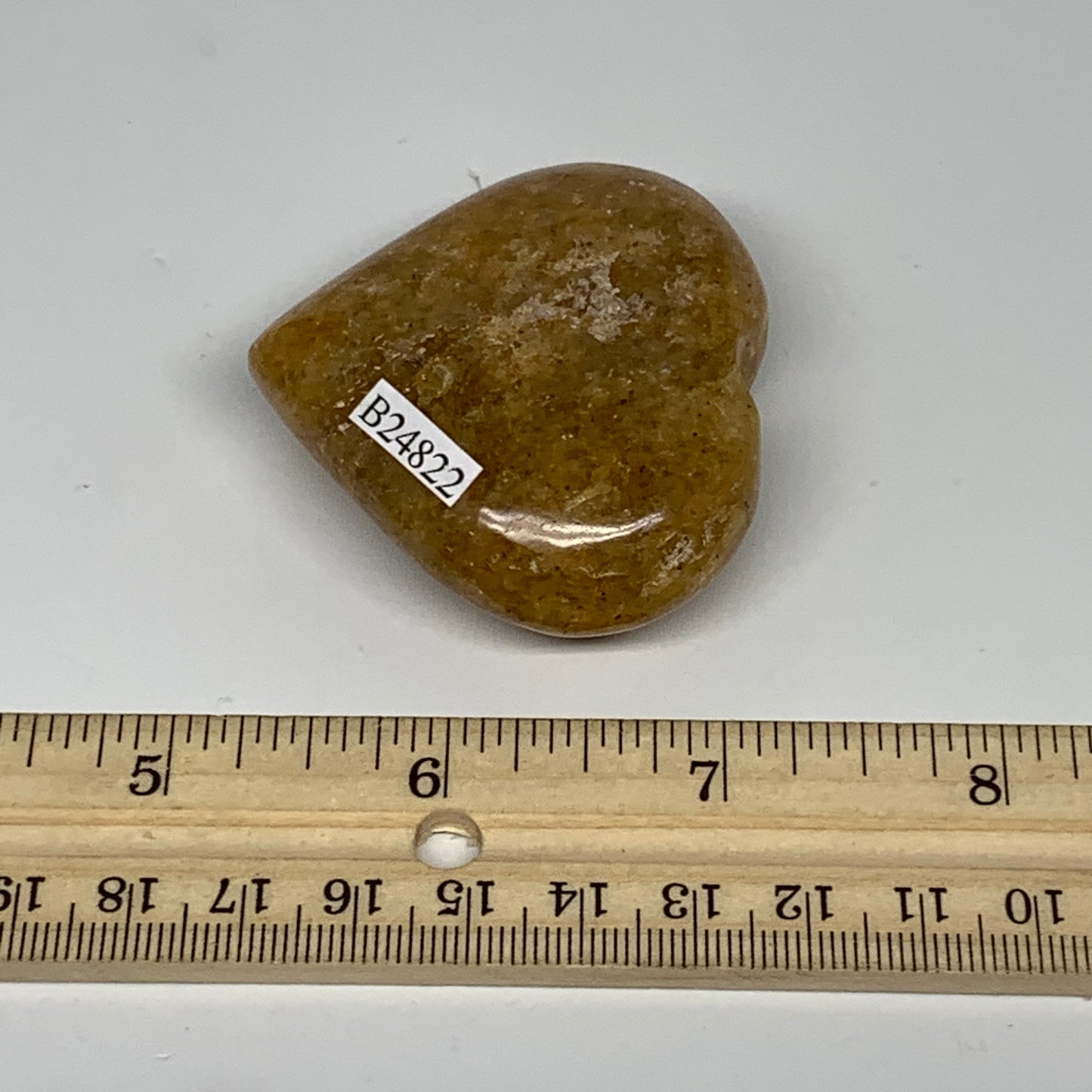 80.2g, 2"x2.2"x0.8", Natural Golden Quartz Heart Small Polished Crystal, B24822