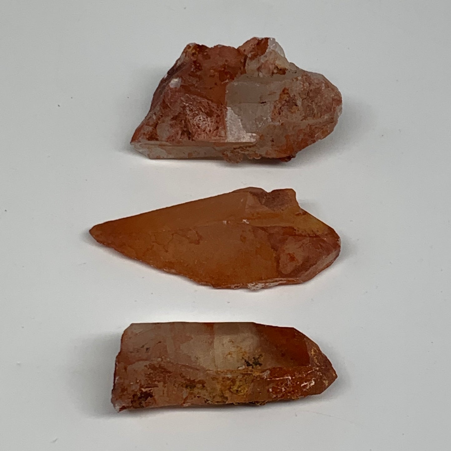 79.9g, 1.9"-2.3", 3pcs, Natural Red Quartz Crystal Terminated @Morocco, B11405