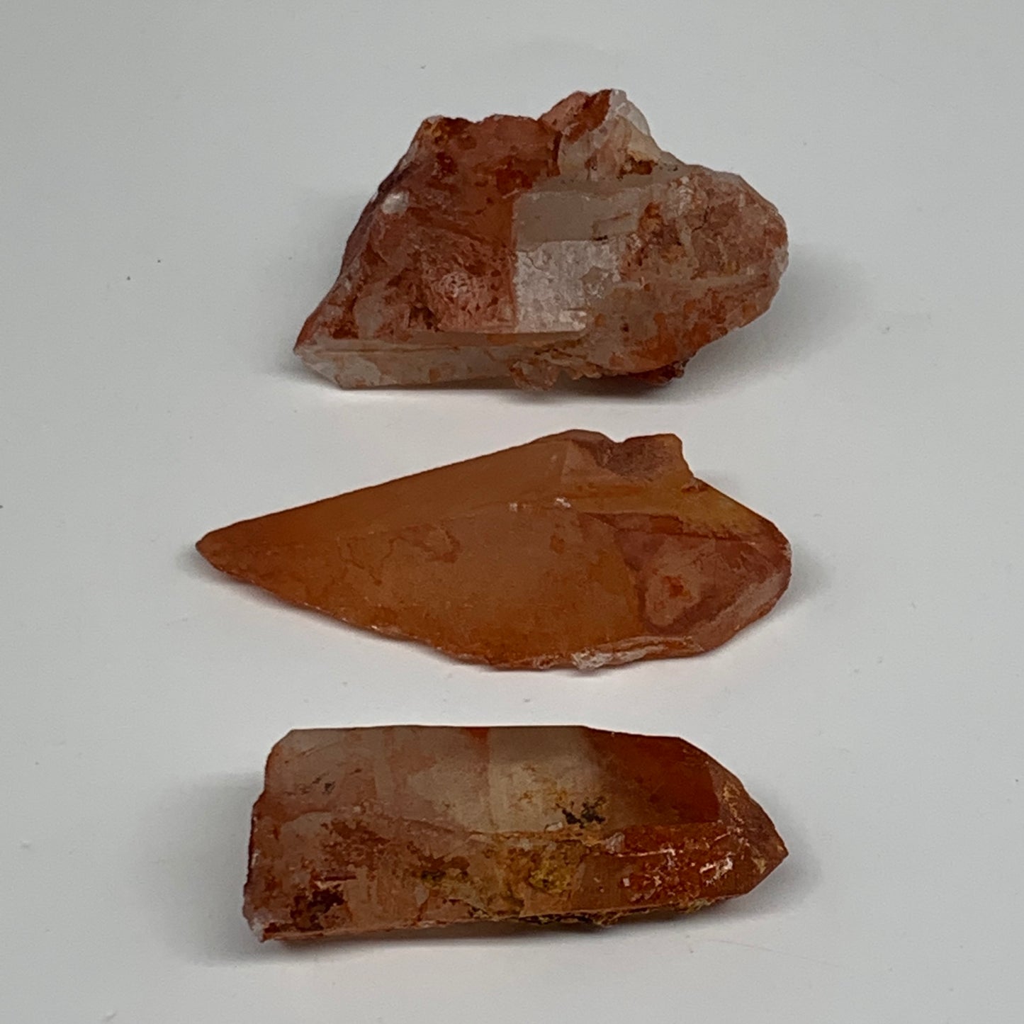 79.9g, 1.9"-2.3", 3pcs, Natural Red Quartz Crystal Terminated @Morocco, B11405
