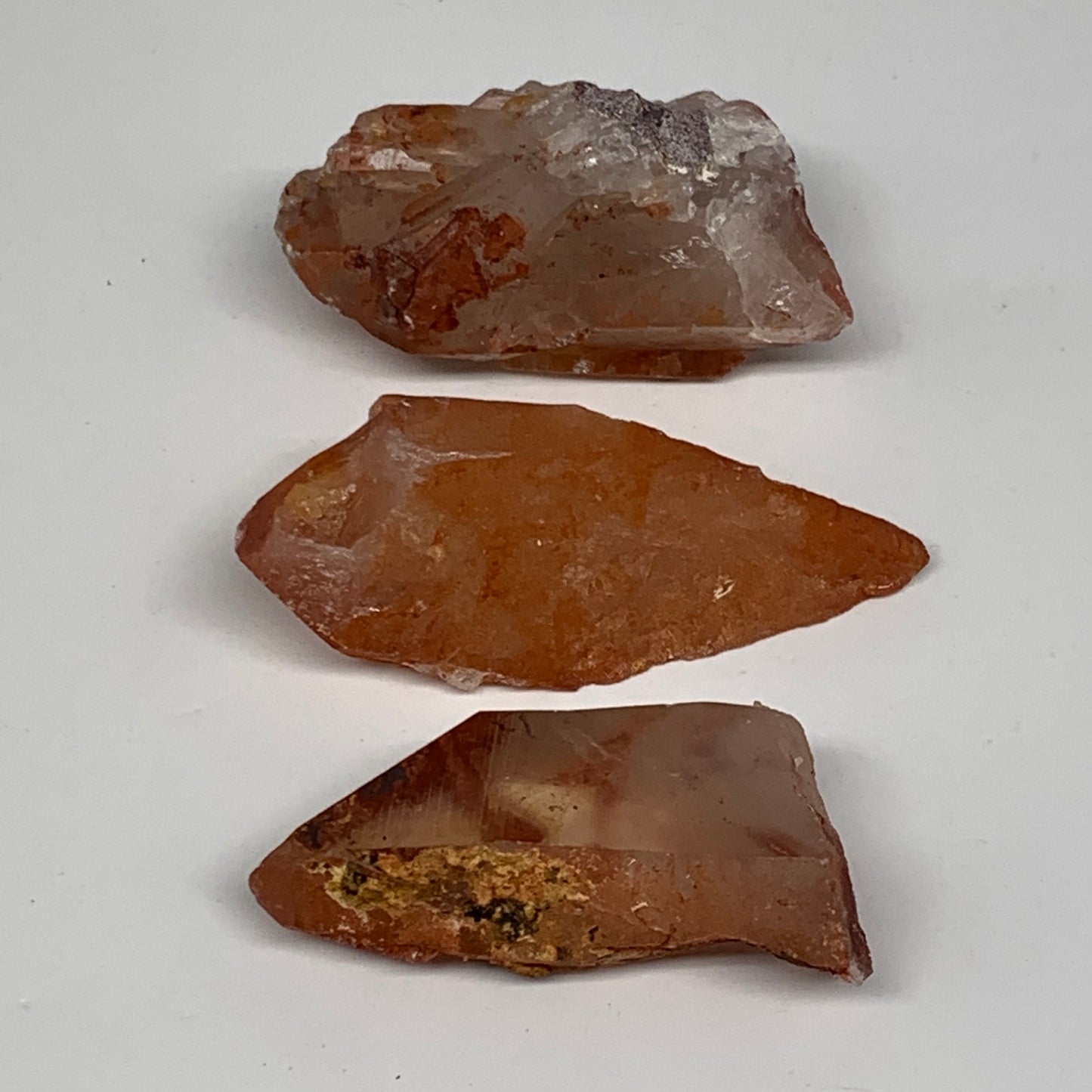 79.9g, 1.9"-2.3", 3pcs, Natural Red Quartz Crystal Terminated @Morocco, B11405