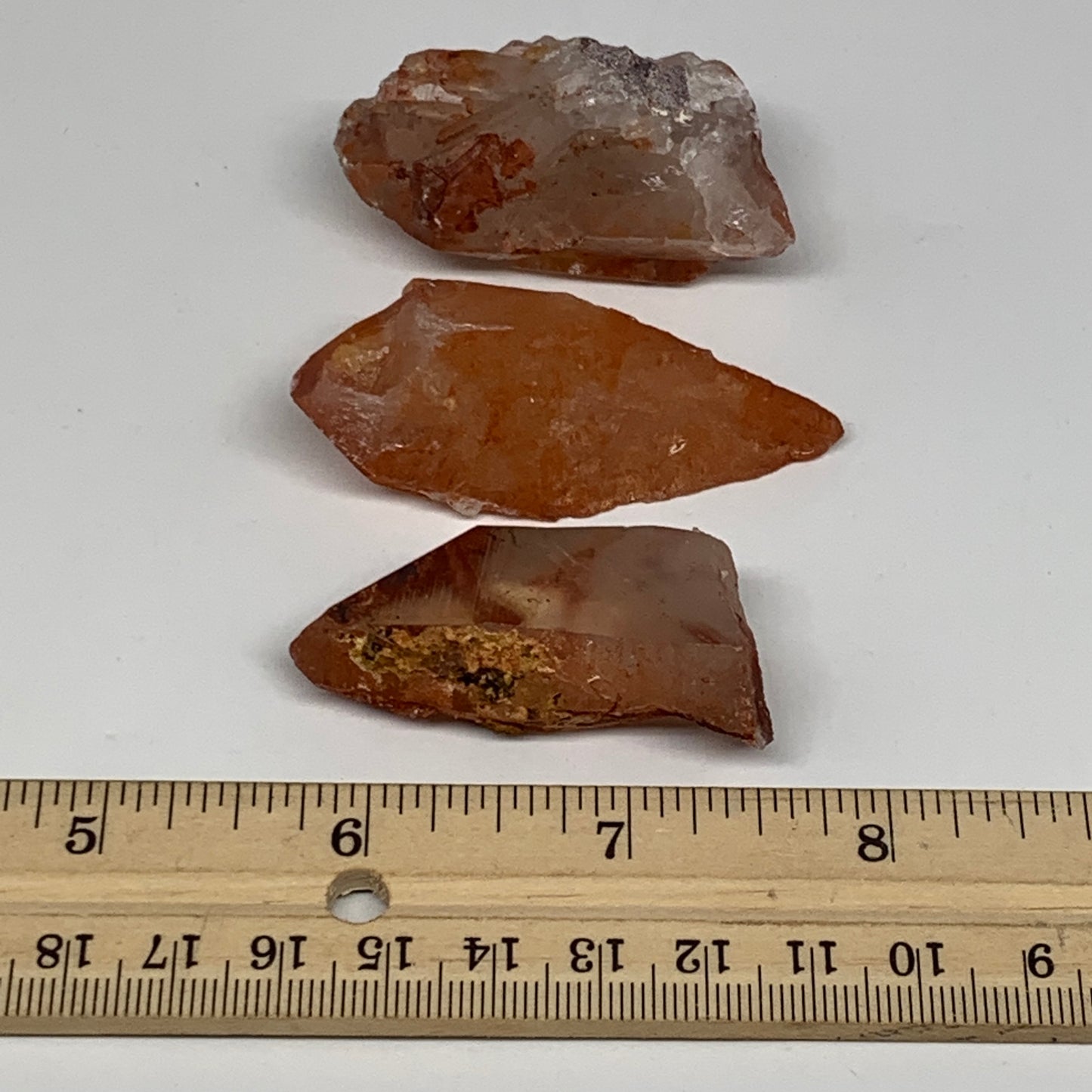 79.9g, 1.9"-2.3", 3pcs, Natural Red Quartz Crystal Terminated @Morocco, B11405