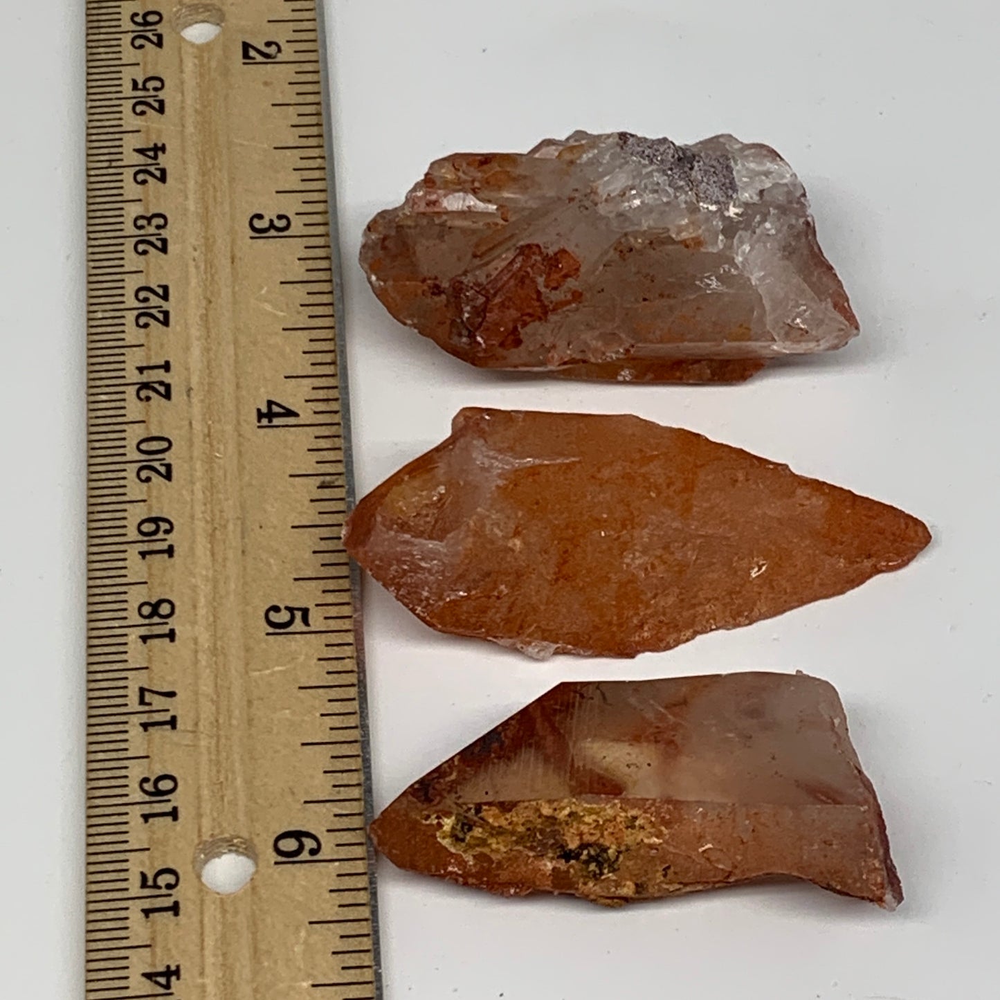 79.9g, 1.9"-2.3", 3pcs, Natural Red Quartz Crystal Terminated @Morocco, B11405