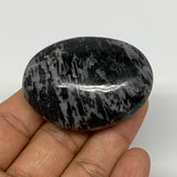 75.9g, 2.1"x1.6"x0.9", Indigo Gabro (Merlinite) Palm-Stone @Madagascar, B17890