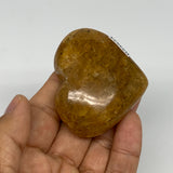 84.8g, 1.9"x2.2"x0.9", Natural Golden Quartz Heart Small Polished Crystal, B2482