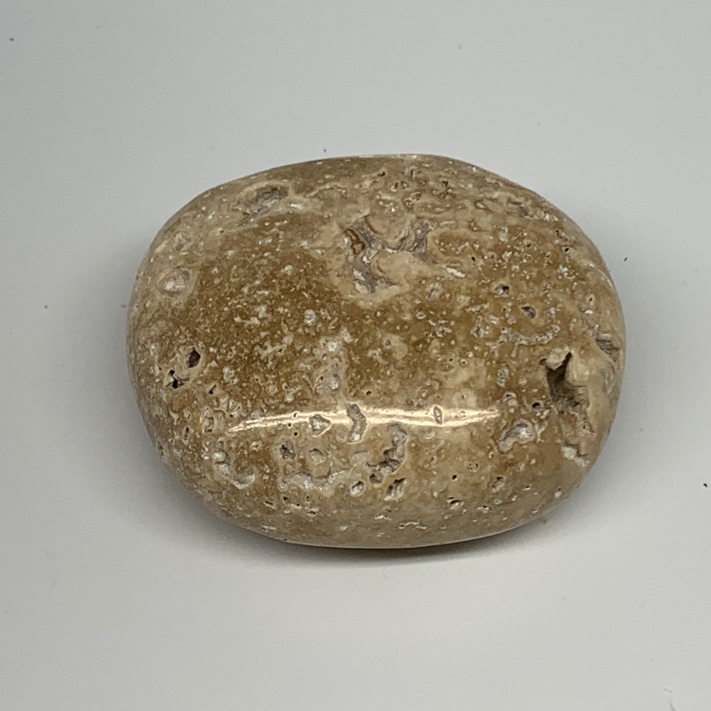 97.3g, 2.2"x1.9"x1", Chocolate Calcite Palm-Stone Reiki @Afghanistan, B14721