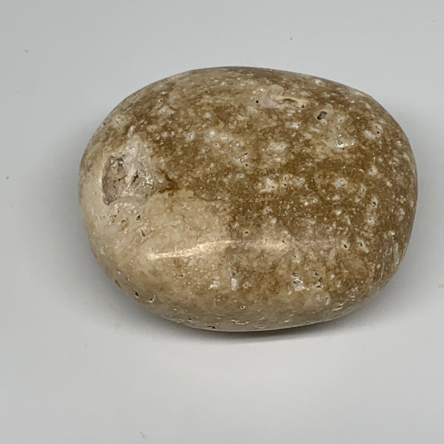 97.3g, 2.2"x1.9"x1", Chocolate Calcite Palm-Stone Reiki @Afghanistan, B14721