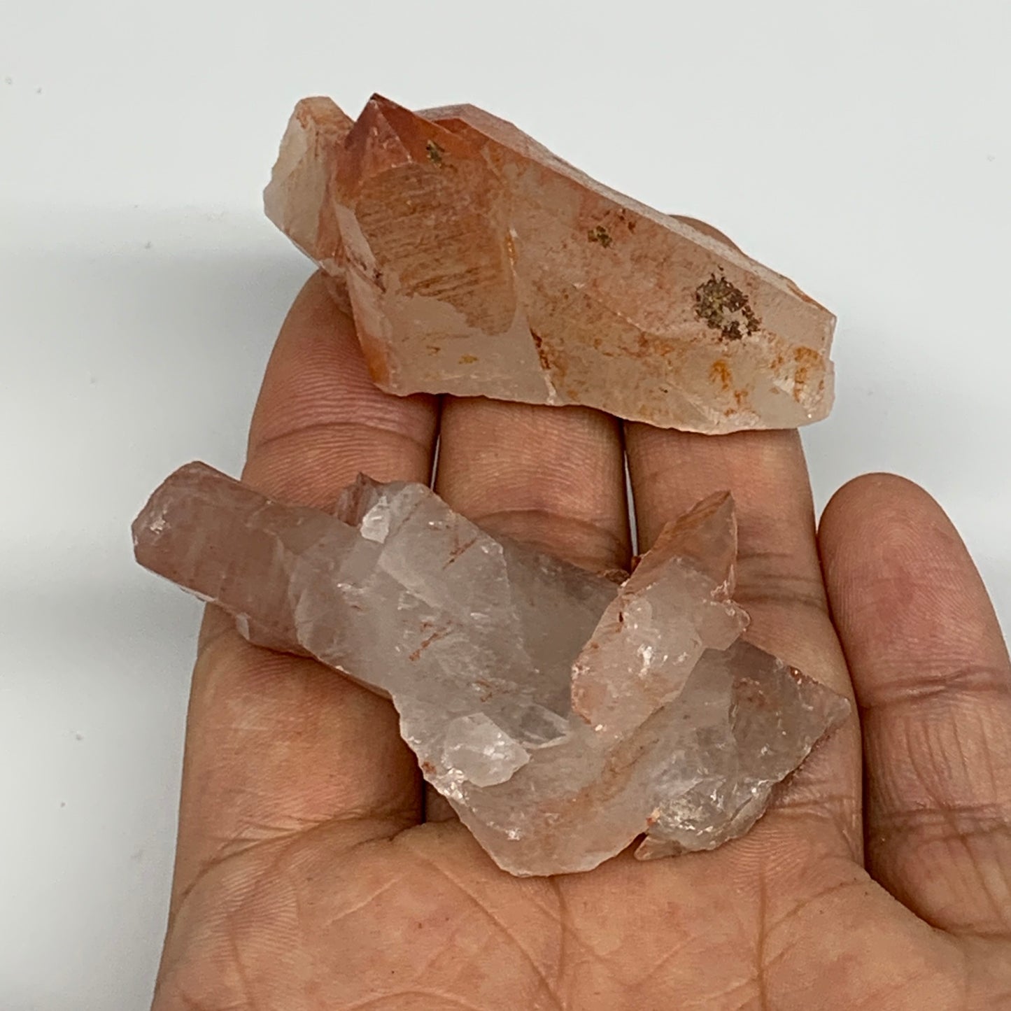 69.3g, 2.2"-2.4", 2pcs, Natural Red Quartz Crystal Terminated @Morocco, B11408