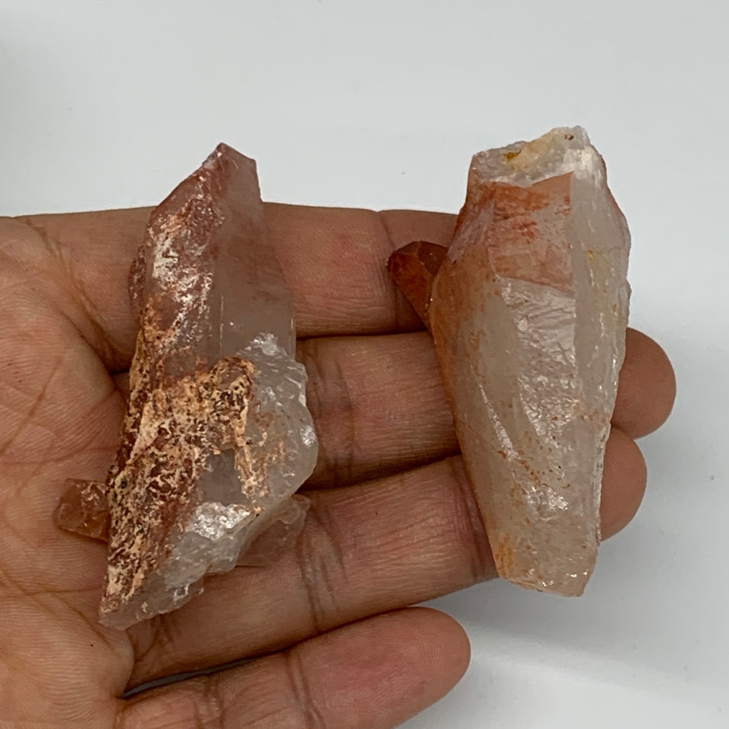 69.3g, 2.2"-2.4", 2pcs, Natural Red Quartz Crystal Terminated @Morocco, B11408