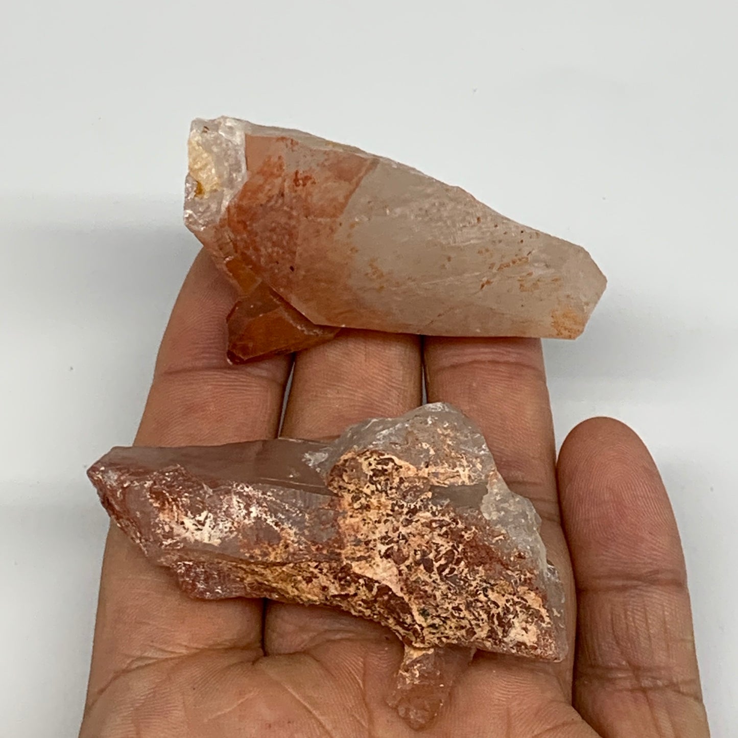 69.3g, 2.2"-2.4", 2pcs, Natural Red Quartz Crystal Terminated @Morocco, B11408