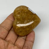 81.6g, 1.9"x2.2"x0.9", Natural Golden Quartz Heart Small Polished Crystal, B2482