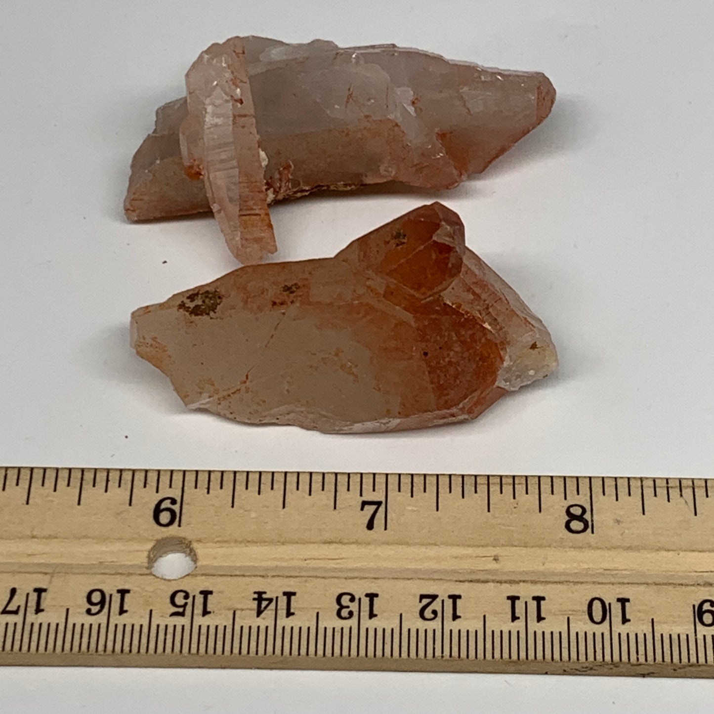 69.3g, 2.2"-2.4", 2pcs, Natural Red Quartz Crystal Terminated @Morocco, B11408