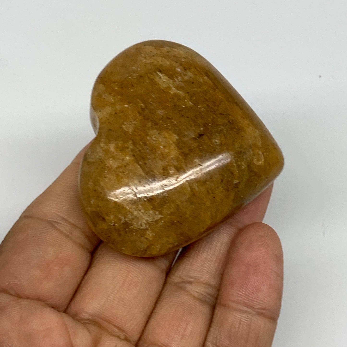 81.6g, 1.9"x2.2"x0.9", Natural Golden Quartz Heart Small Polished Crystal, B2482