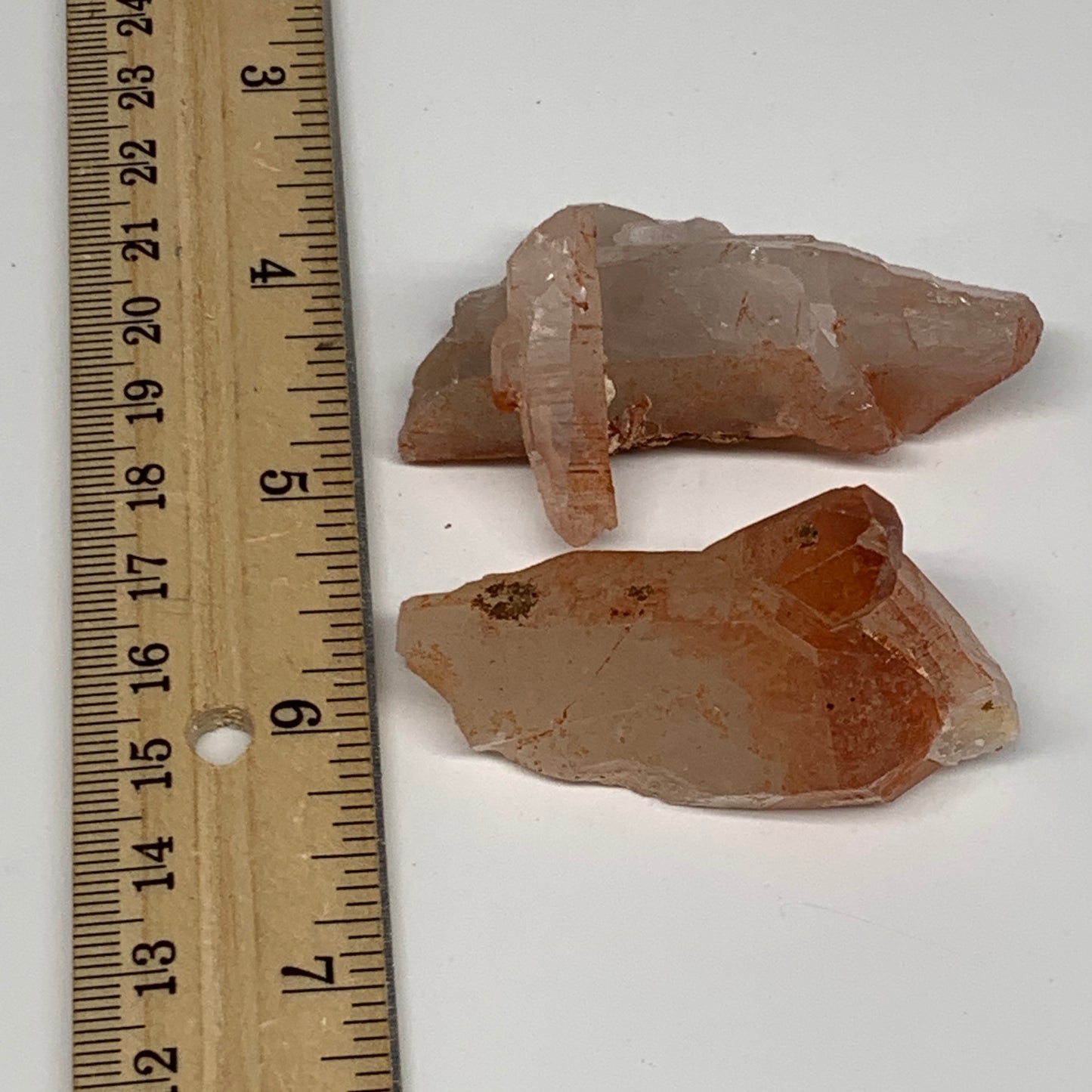 69.3g, 2.2"-2.4", 2pcs, Natural Red Quartz Crystal Terminated @Morocco, B11408