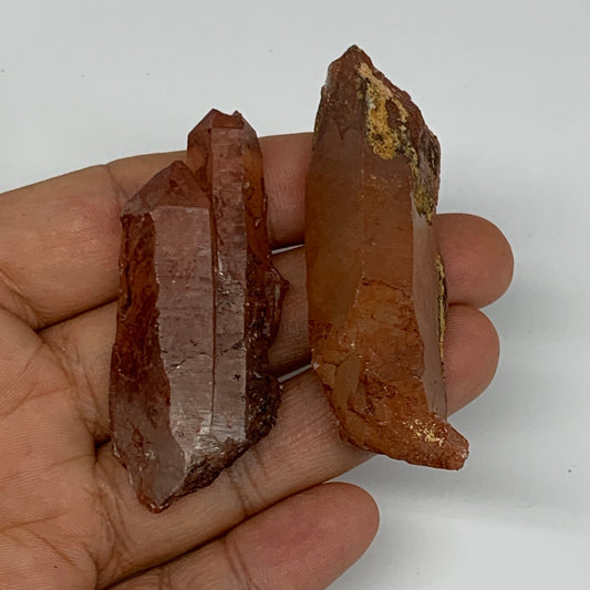 53.7g, 2.3"-2.4", 2pcs, Natural Red Quartz Crystal Terminated @Morocco, B11409