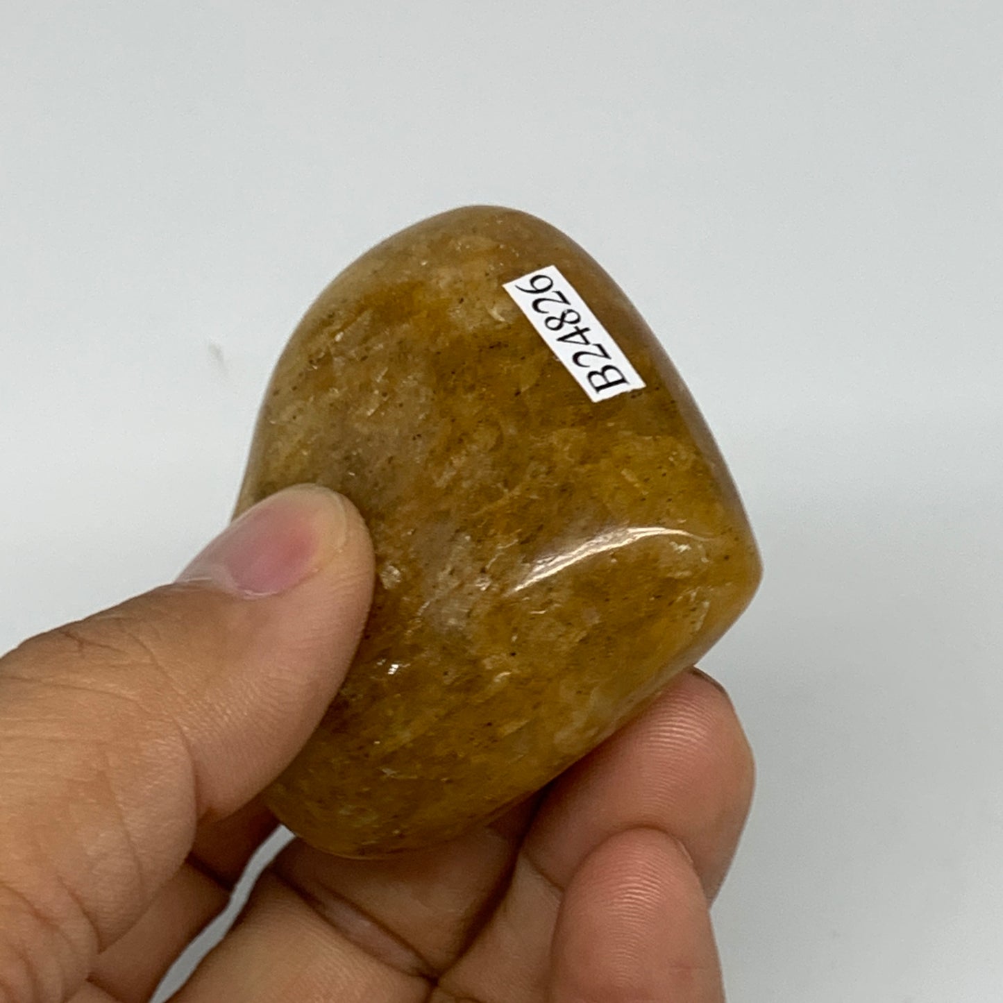 81.6g, 1.9"x2.2"x0.9", Natural Golden Quartz Heart Small Polished Crystal, B2482