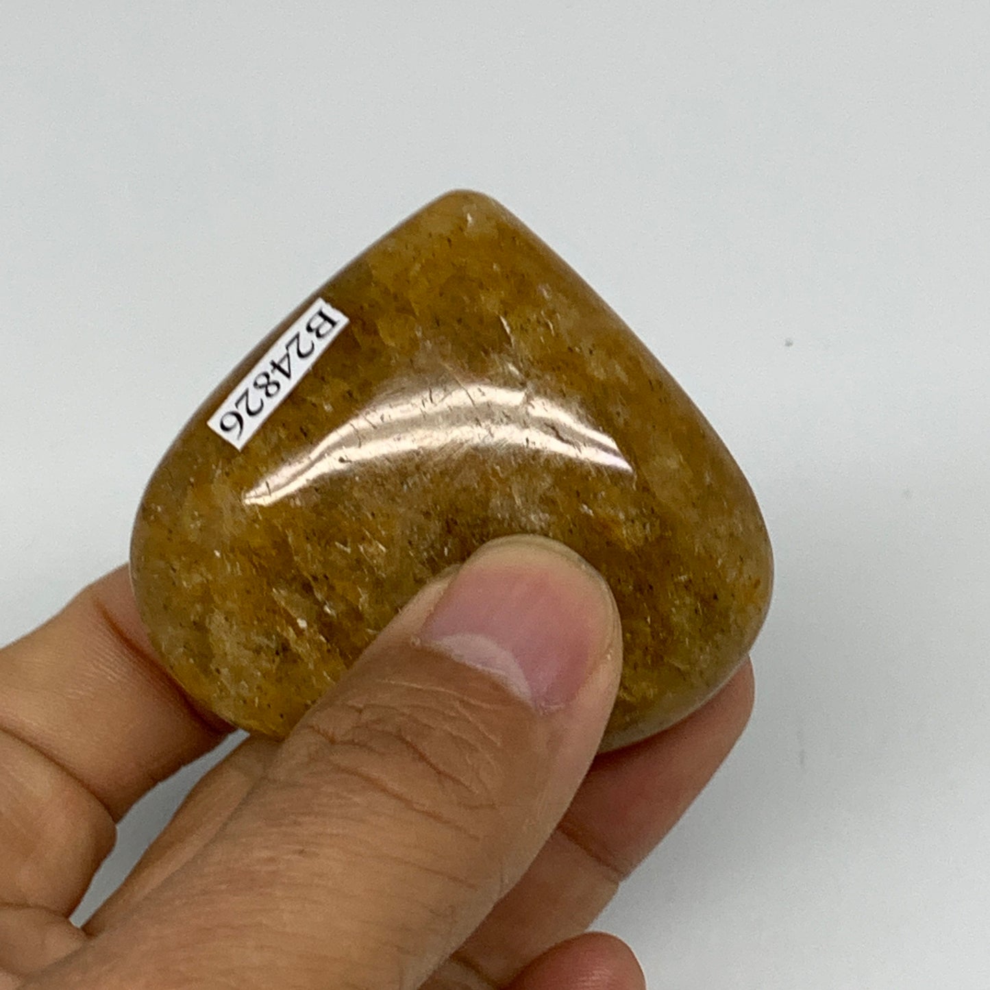 81.6g, 1.9"x2.2"x0.9", Natural Golden Quartz Heart Small Polished Crystal, B2482