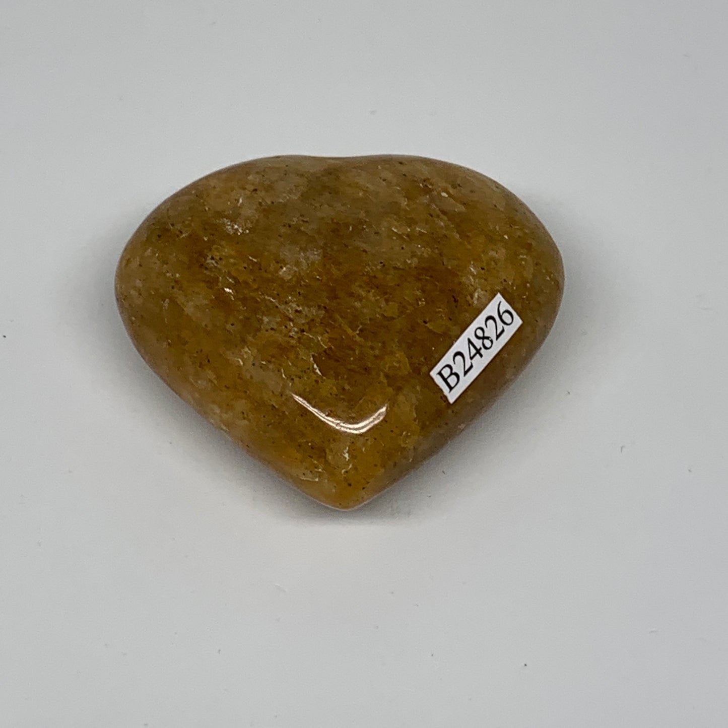 81.6g, 1.9"x2.2"x0.9", Natural Golden Quartz Heart Small Polished Crystal, B2482