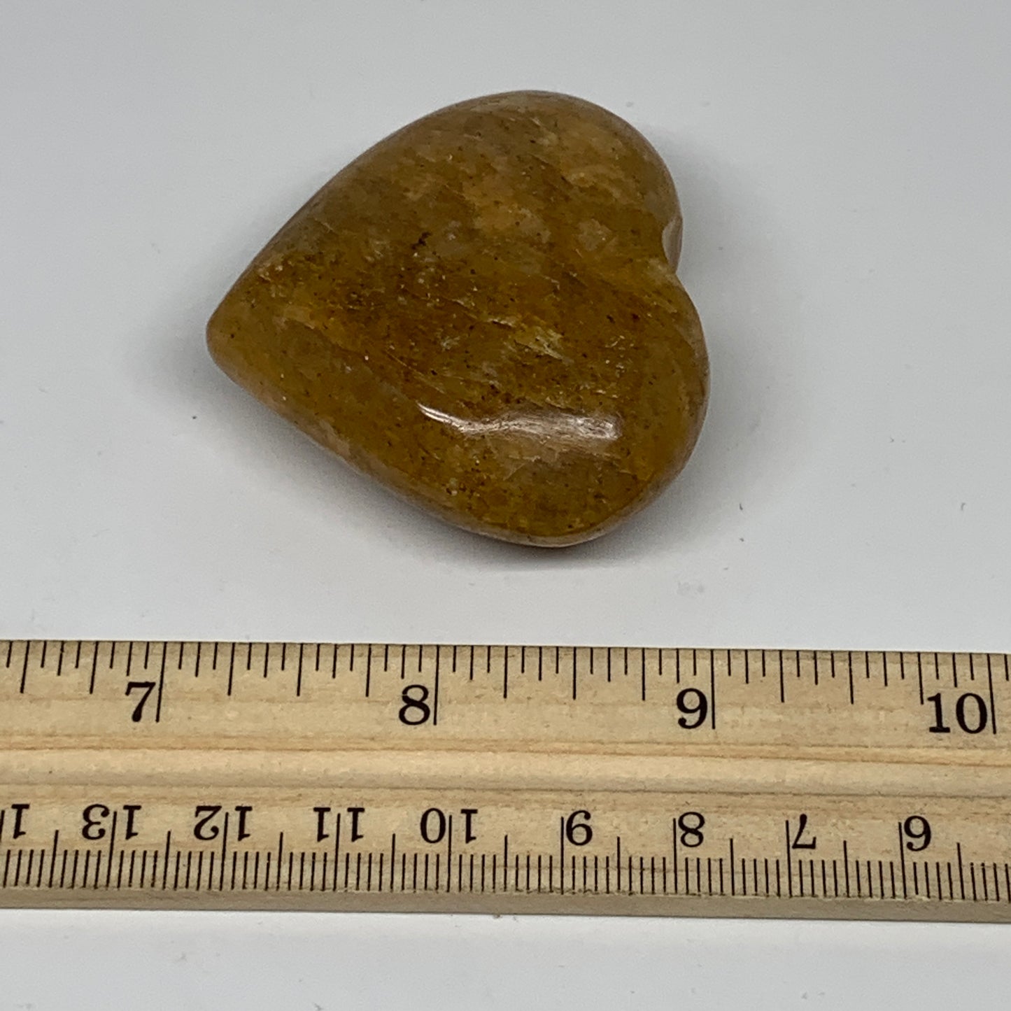 81.6g, 1.9"x2.2"x0.9", Natural Golden Quartz Heart Small Polished Crystal, B2482