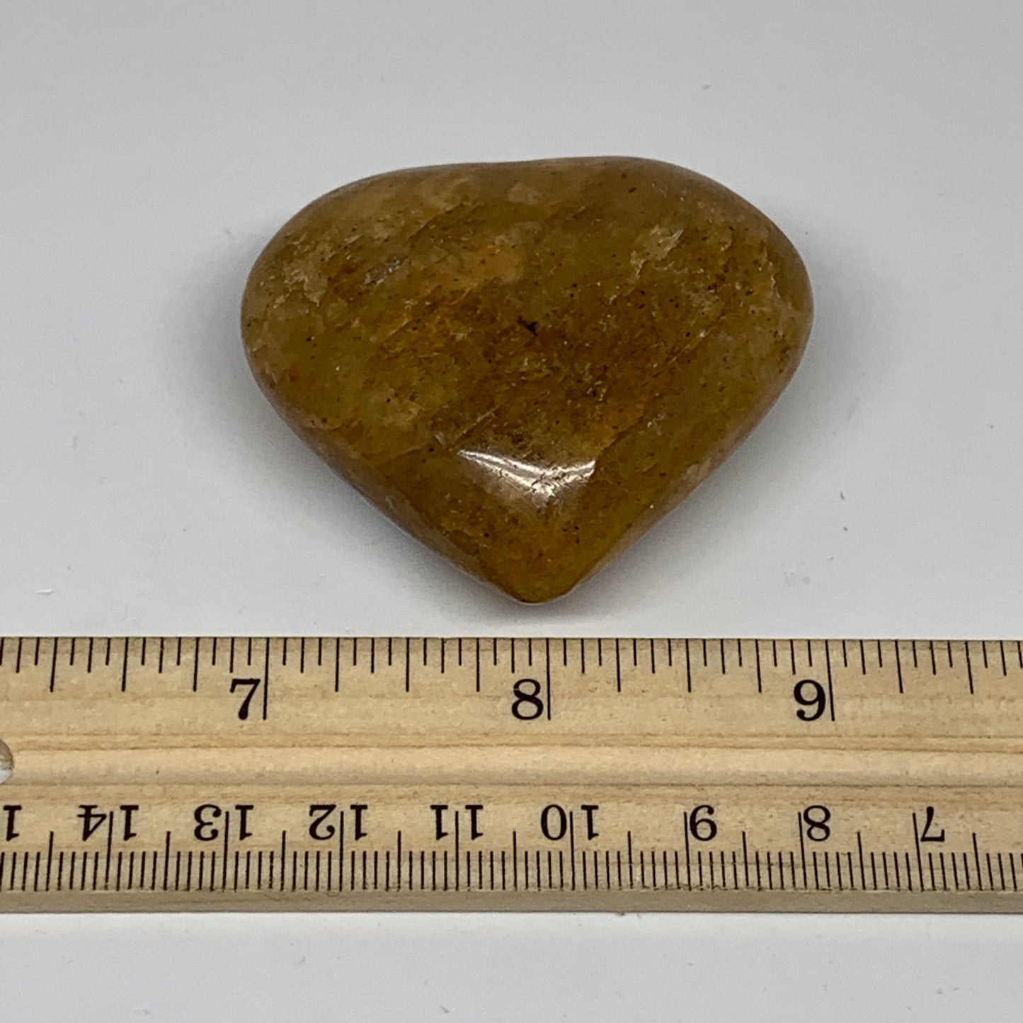 81.6g, 1.9"x2.2"x0.9", Natural Golden Quartz Heart Small Polished Crystal, B2482
