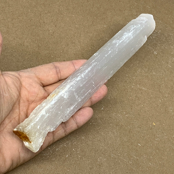 146g, 8.25"x1.1"x0.8", Rough Solid Selenite Crystal Blade Sticks @Morroco,B12245