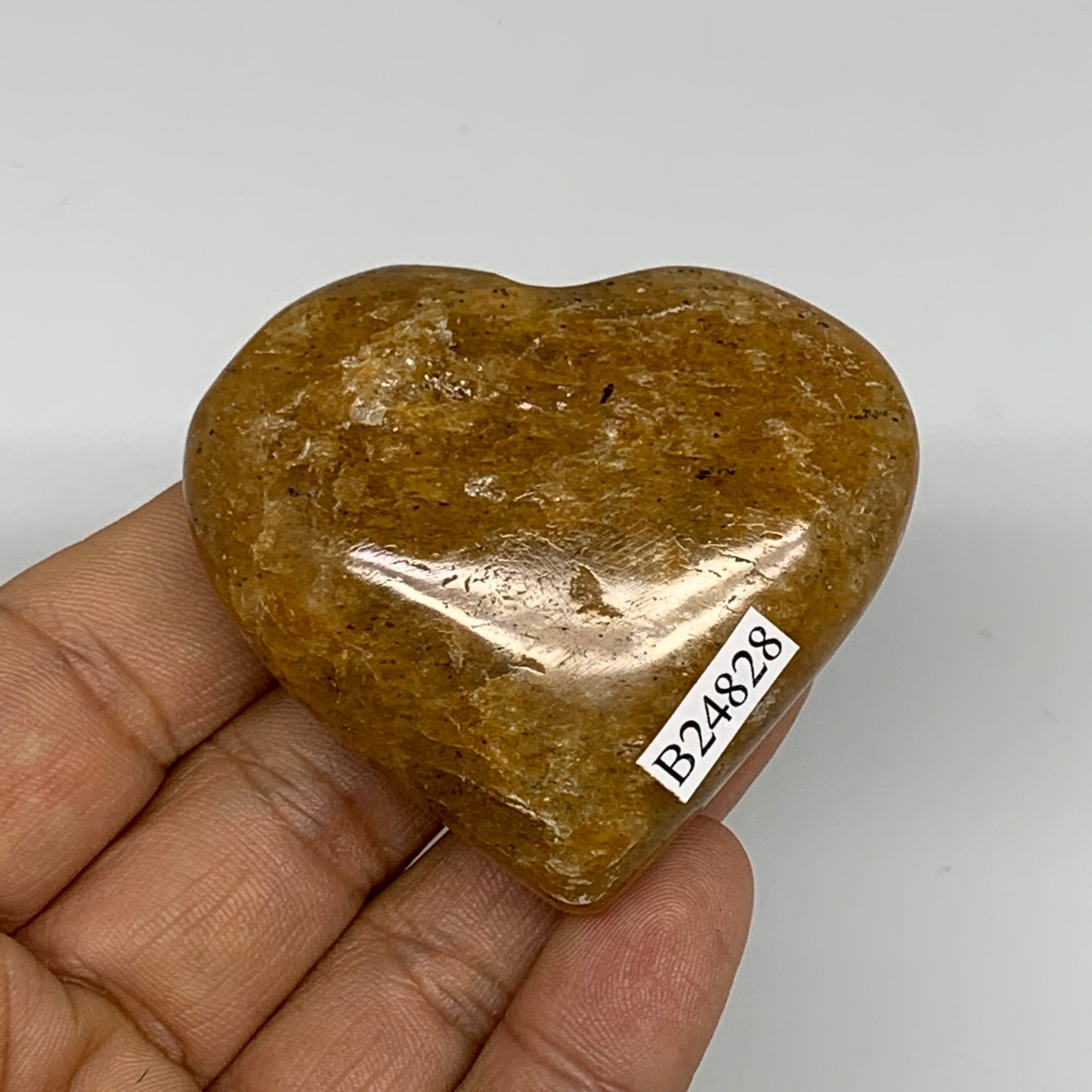 81.8g, 2"x2.2"x0.9", Natural Golden Quartz Heart Small Polished Crystal, B24828