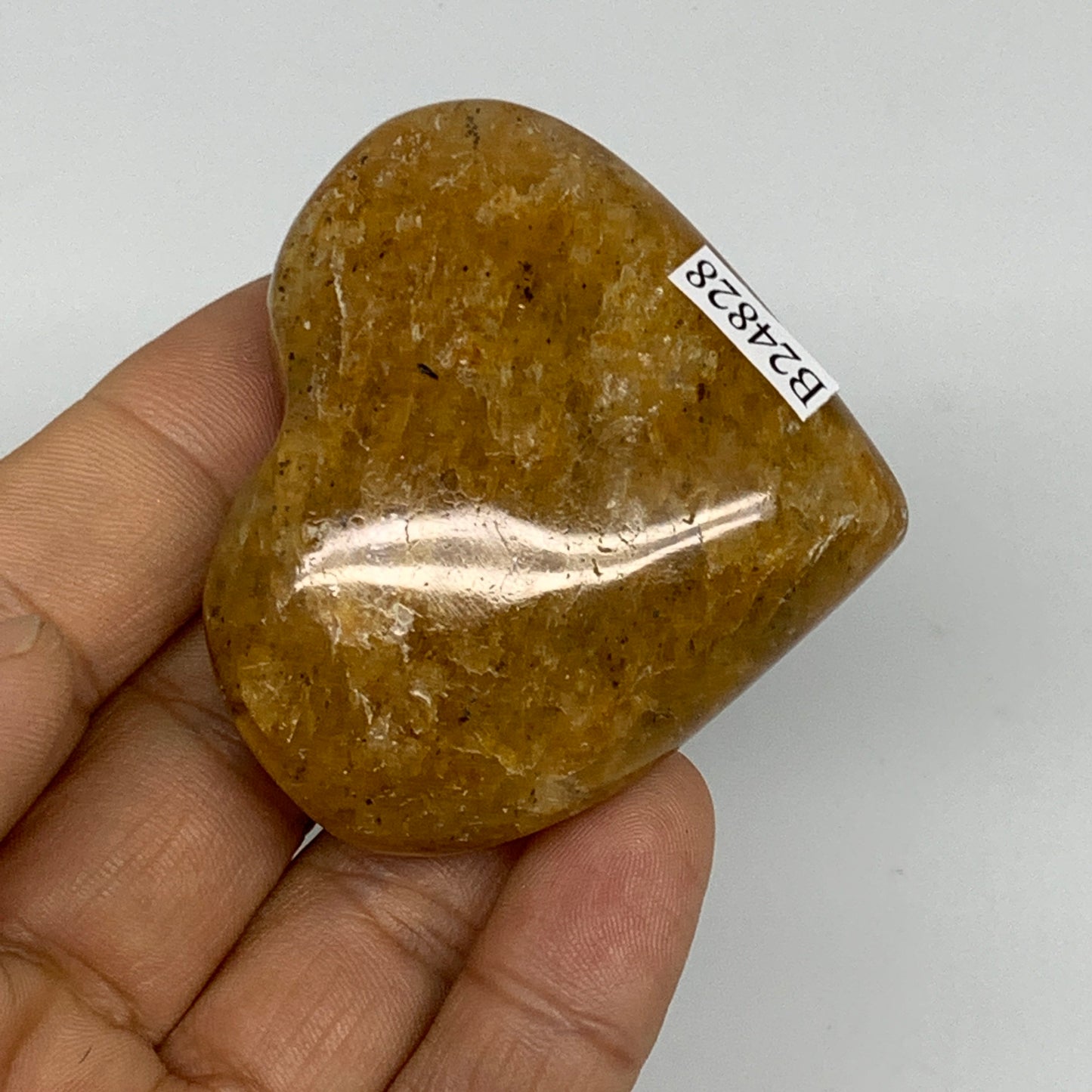 81.8g, 2"x2.2"x0.9", Natural Golden Quartz Heart Small Polished Crystal, B24828