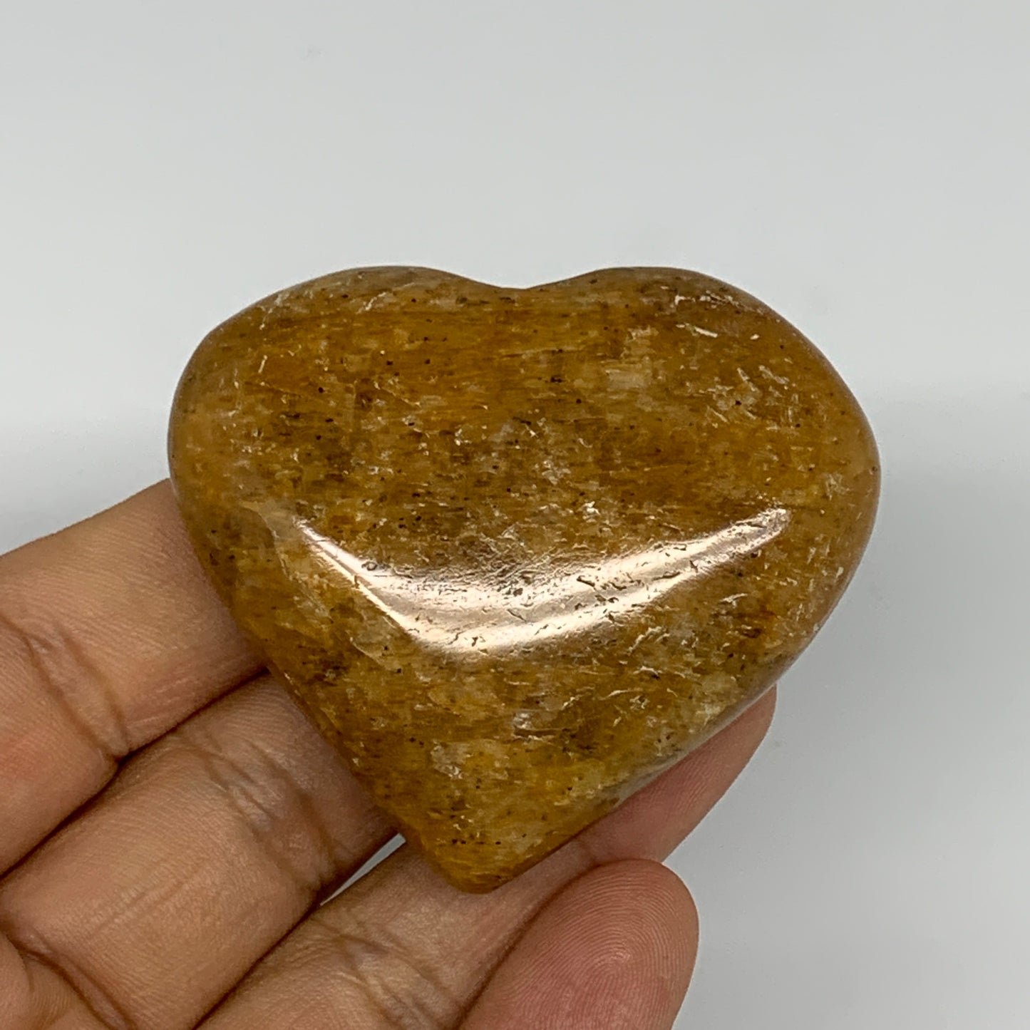 81.8g, 2"x2.2"x0.9", Natural Golden Quartz Heart Small Polished Crystal, B24828