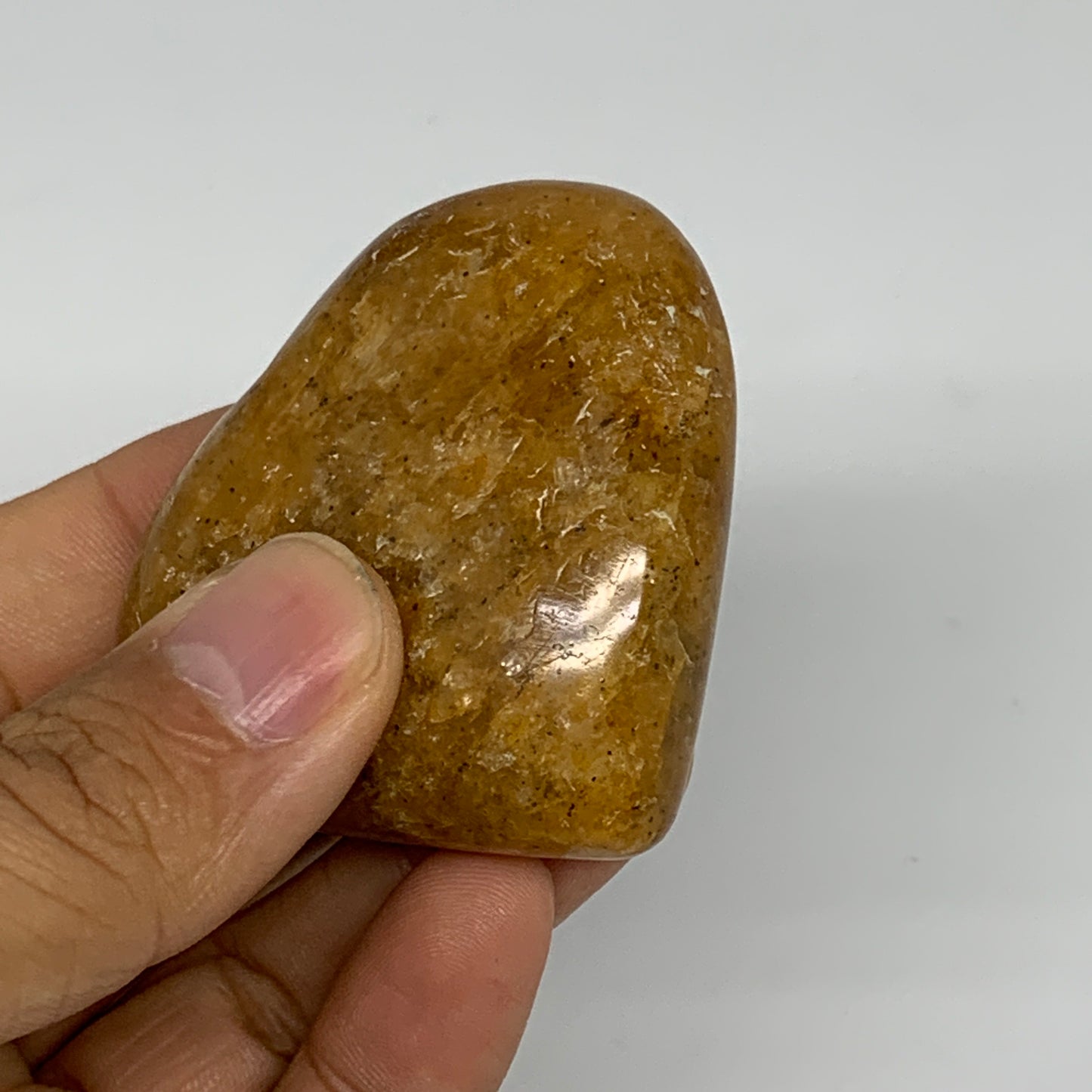 81.8g, 2"x2.2"x0.9", Natural Golden Quartz Heart Small Polished Crystal, B24828