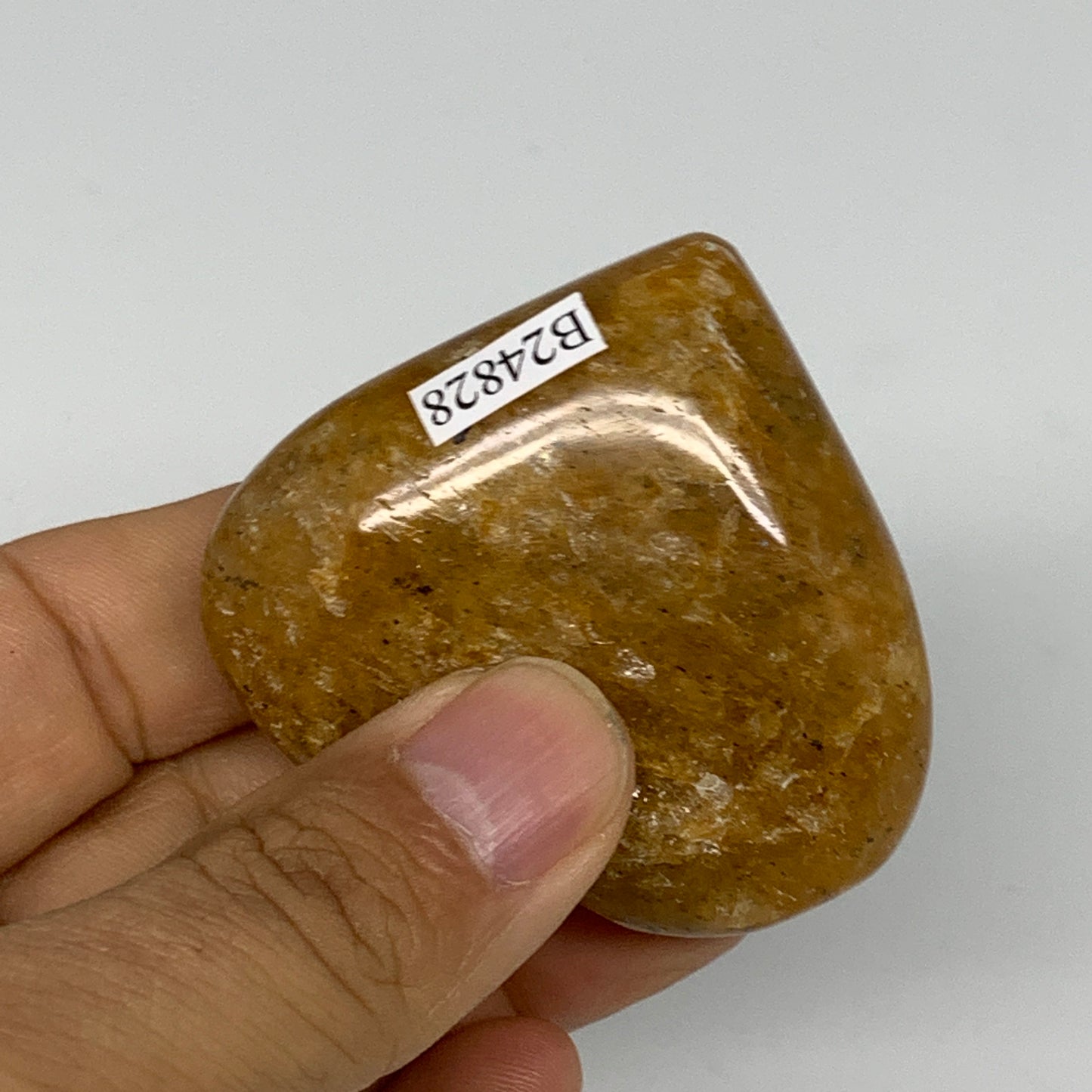 81.8g, 2"x2.2"x0.9", Natural Golden Quartz Heart Small Polished Crystal, B24828